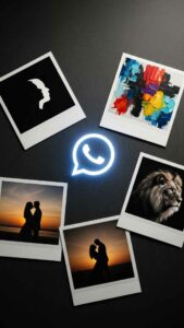 An artistic collage of different WhatsApp DP styles, illustrating the art of choosing a profile picture.