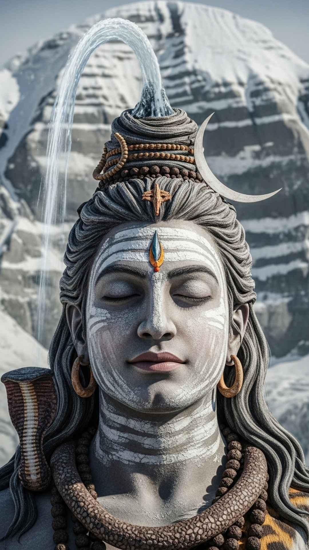 Realistic religious DP of Lord Shiva meditating as a Mahayogi on Mount Kailash