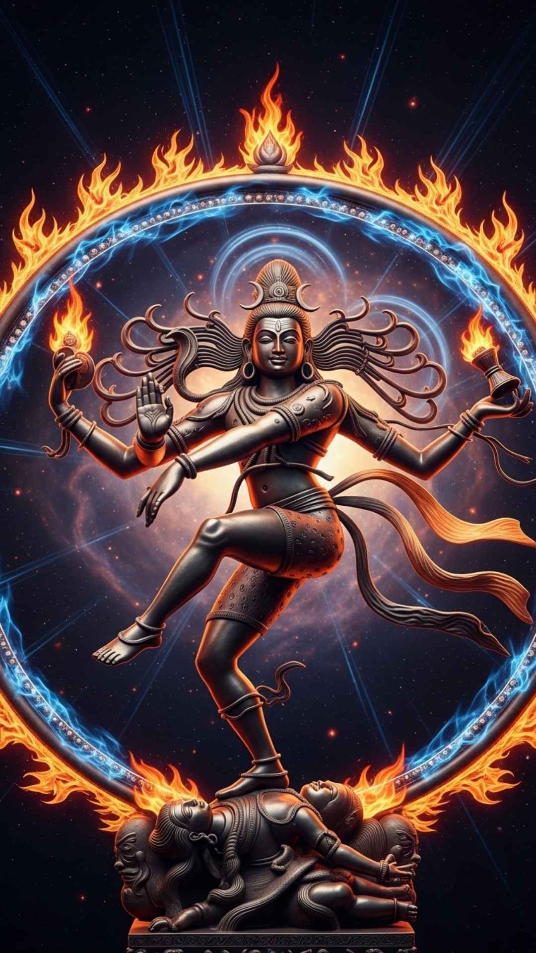 Powerful religious DP of Lord Shiva as Nataraja, the cosmic dancer, in a ring of fire