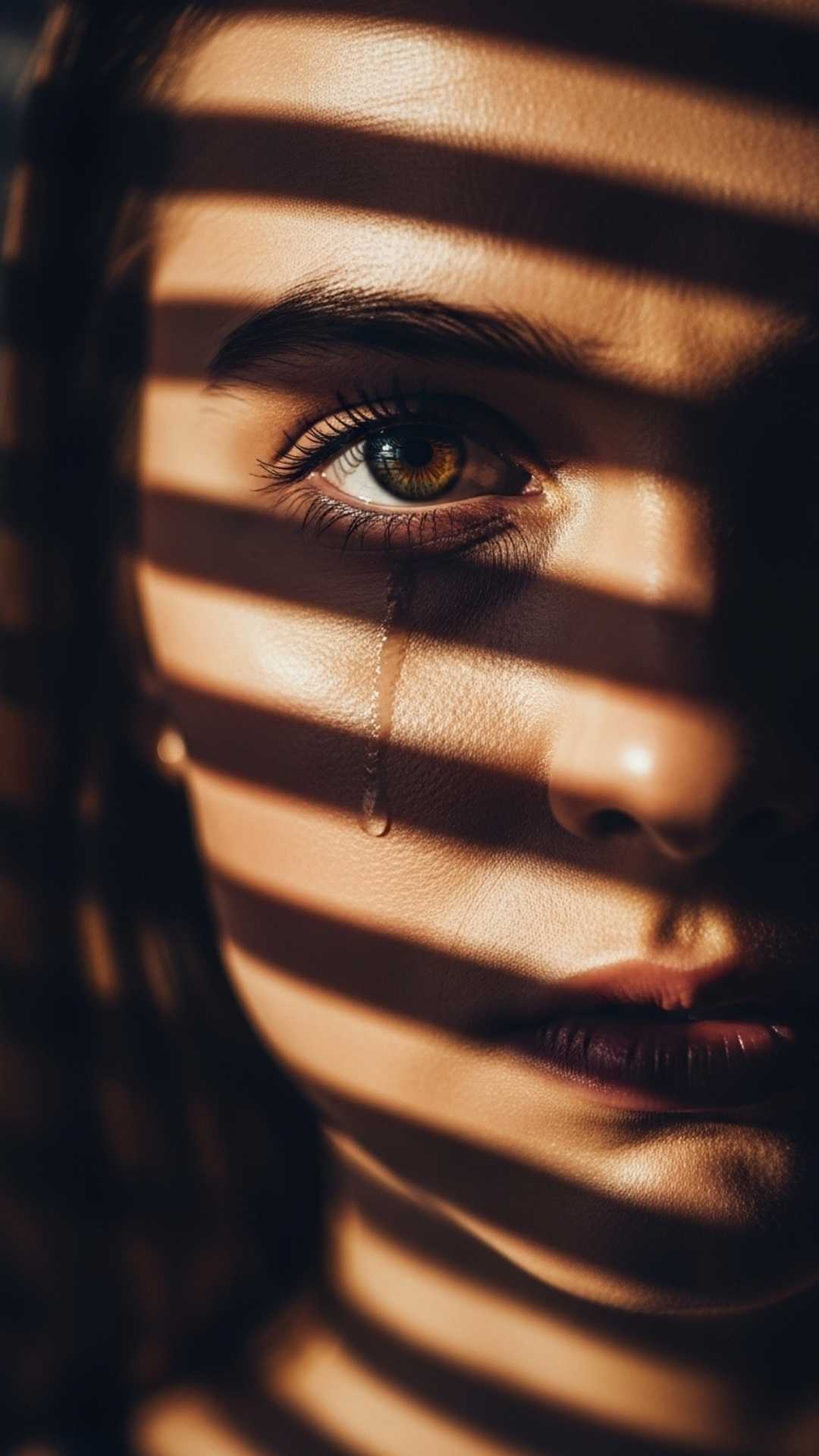 An artistic attitude DP showing a girl's face partially in shadow, conveying a story of resilience and inner strength for a meaningful profile picture.