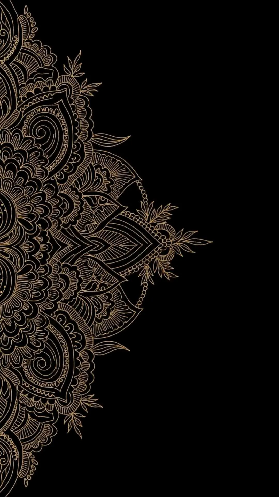 Unique black WhatsApp DP with an intricate white abstract Mehndi design, ideal for stylish Indian profile pictures.