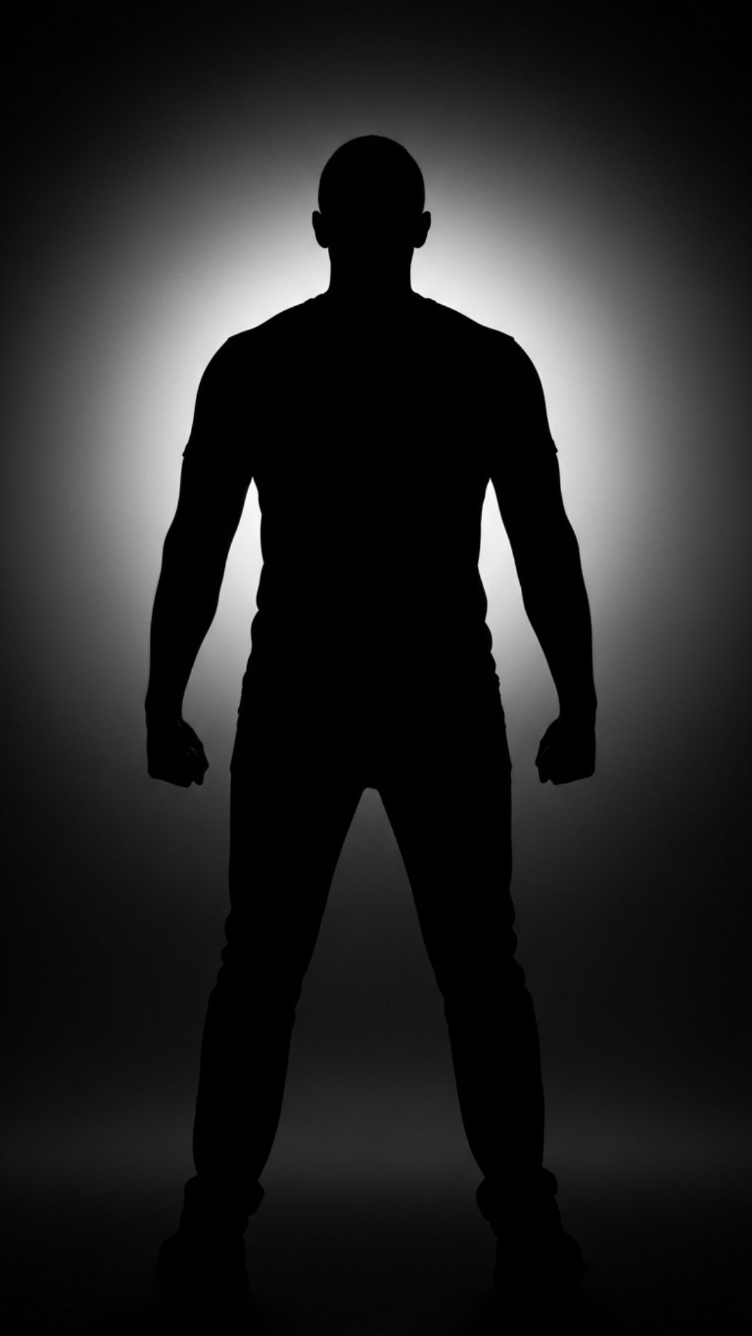 A stylish black DP showing a powerful silhouette of a person with a confident posture, seen from behind.