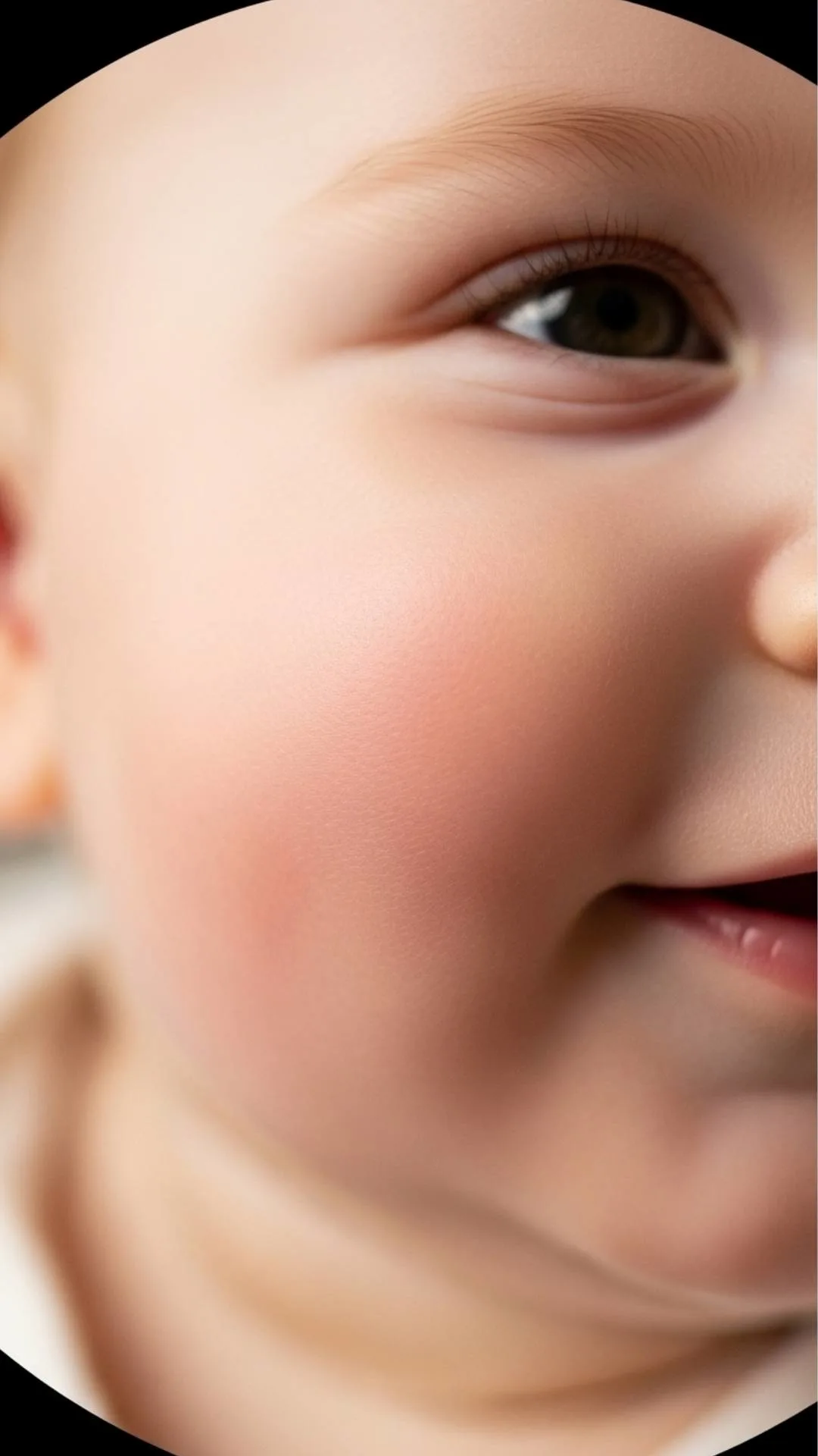 A close-up shot focusing on the adorable chubby cheeks of a cute baby girl, perfect for a WhatsApp DP