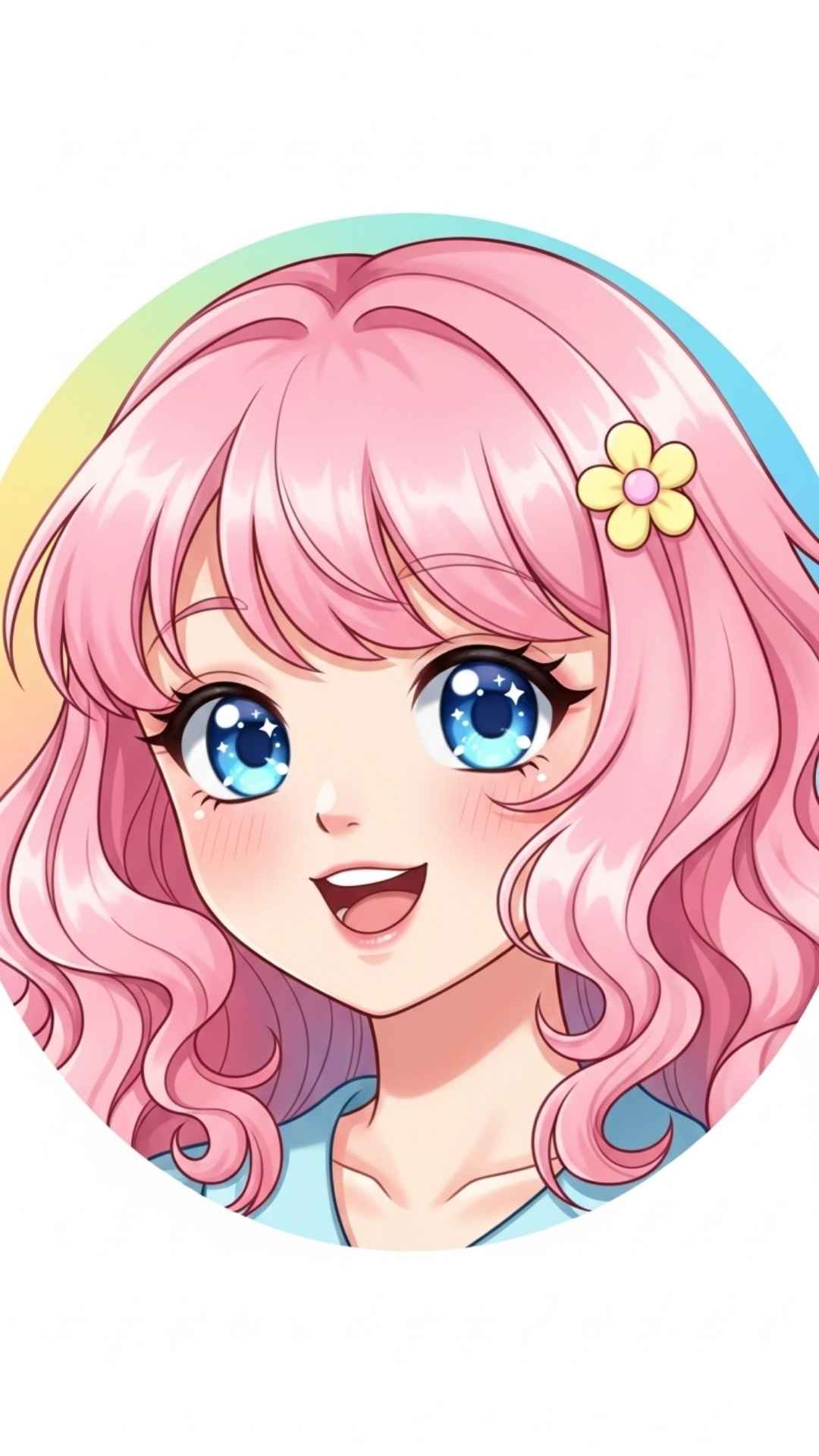 A cute anime girl DP with bright colors and a cheerful, friendly vibe