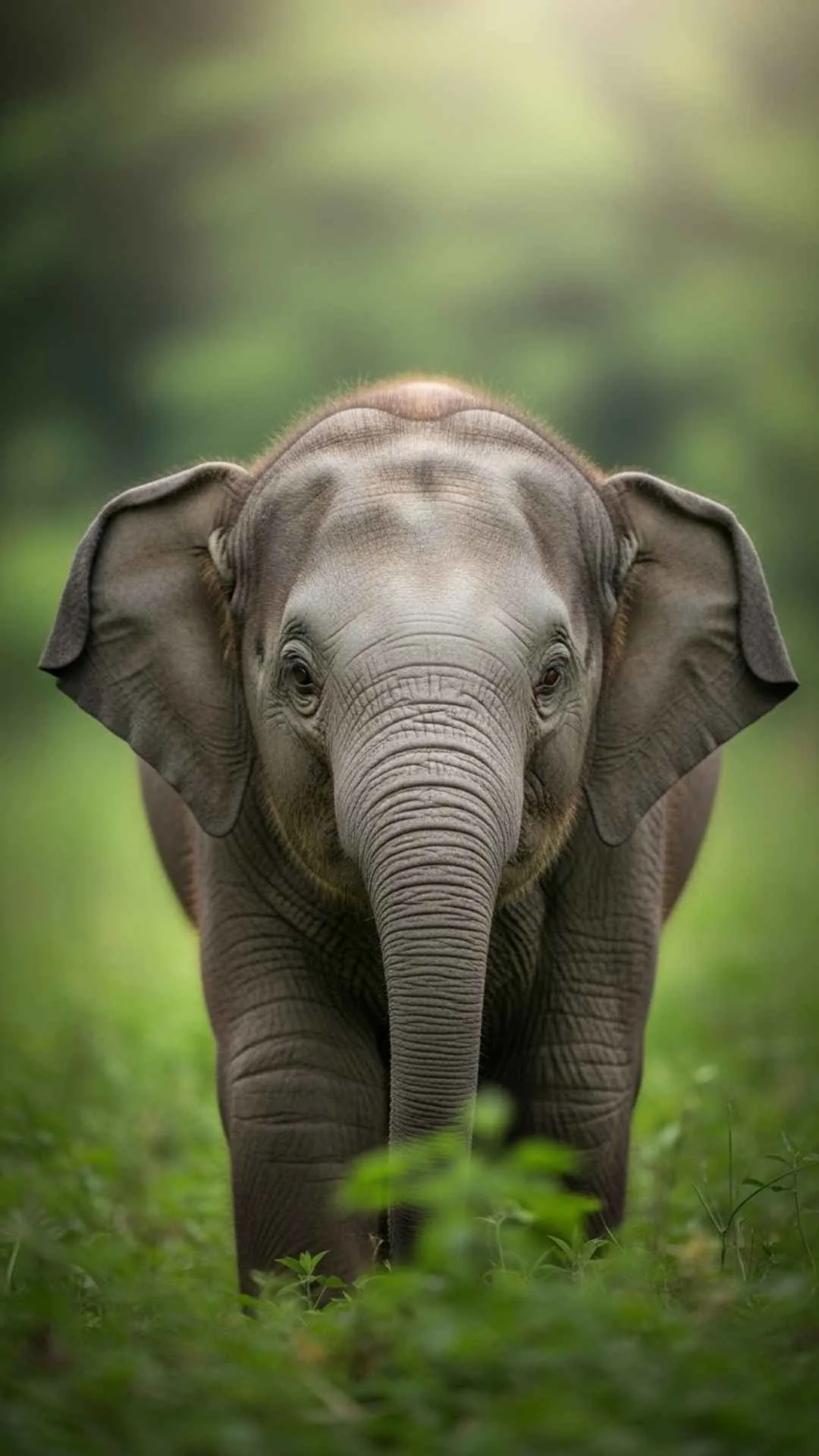 Cute baby elephant DP, adorable elephant calf profile picture, wildlife WhatsApp DP, sweet animal image.