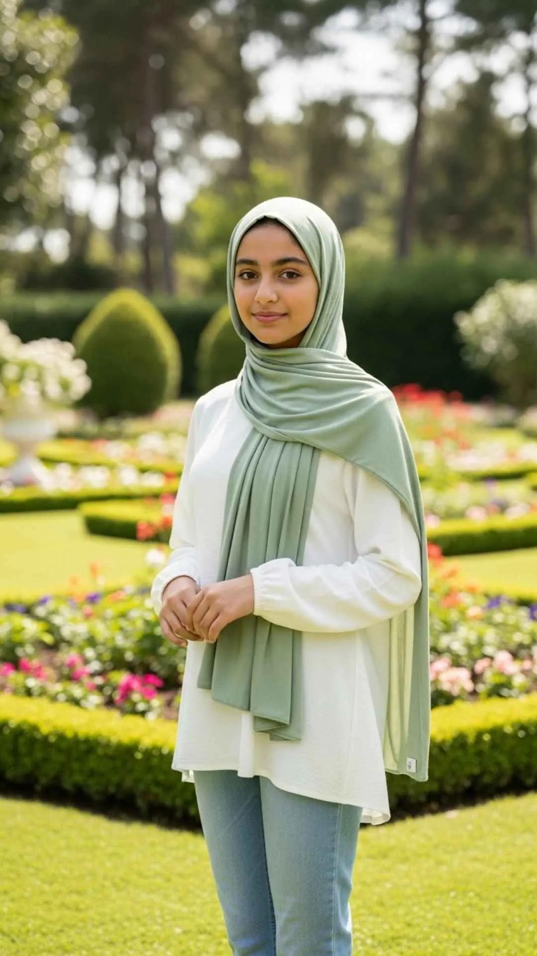 Hijab elegance Facebook DP for girls, modest profile picture, confident Muslim girl FB DP, serene Islamic avatar
