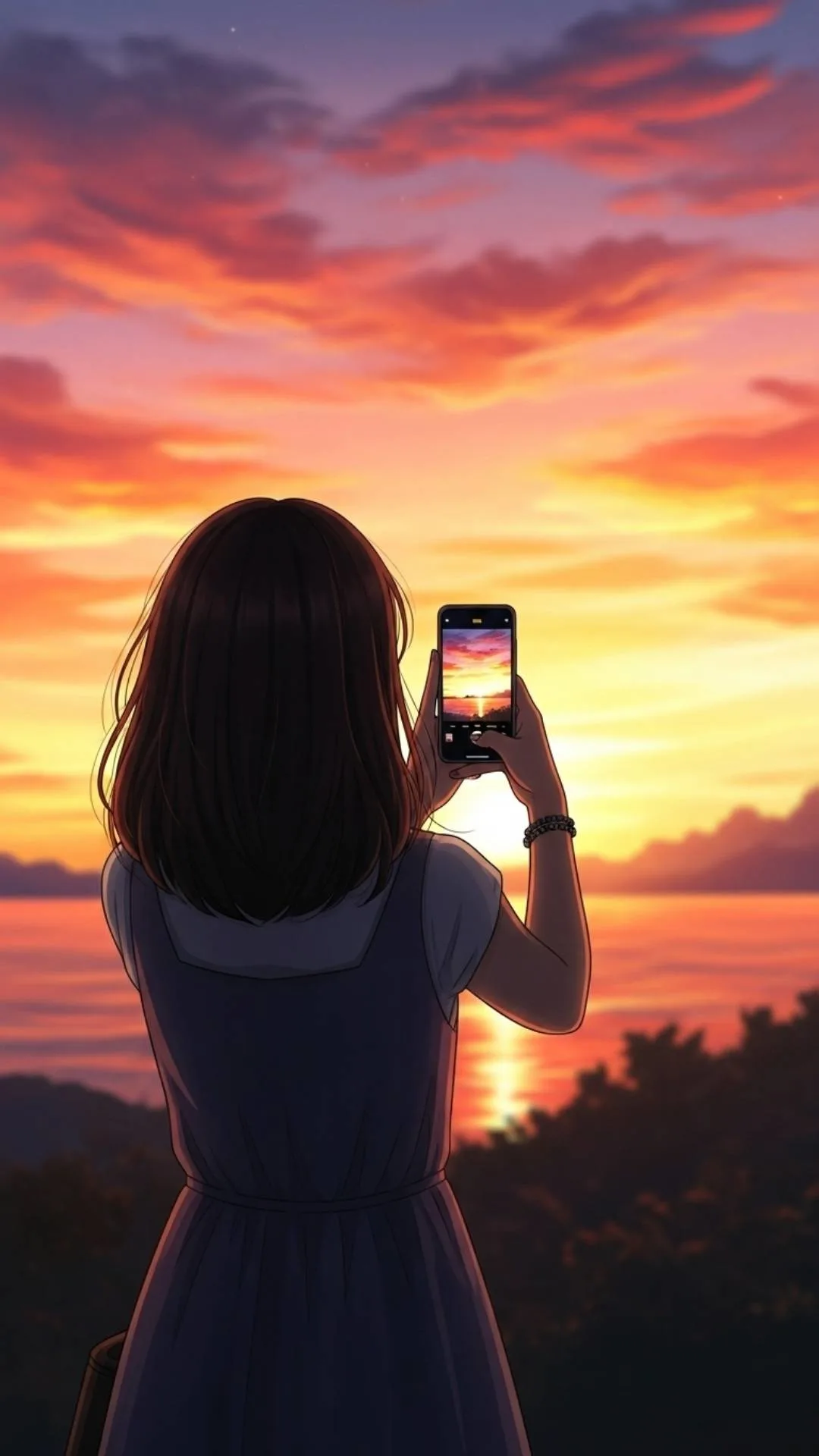 Sunset lover Facebook DP for girls, vibrant profile picture, joyful appreciation FB DP, phone photography avatar