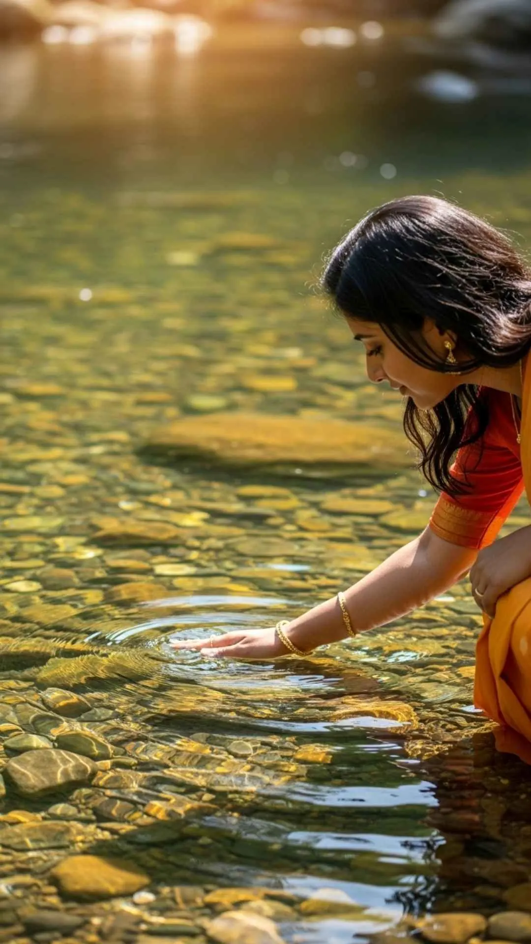 Rejuvenating attitude DP, hand in water, calming nature profile picture.