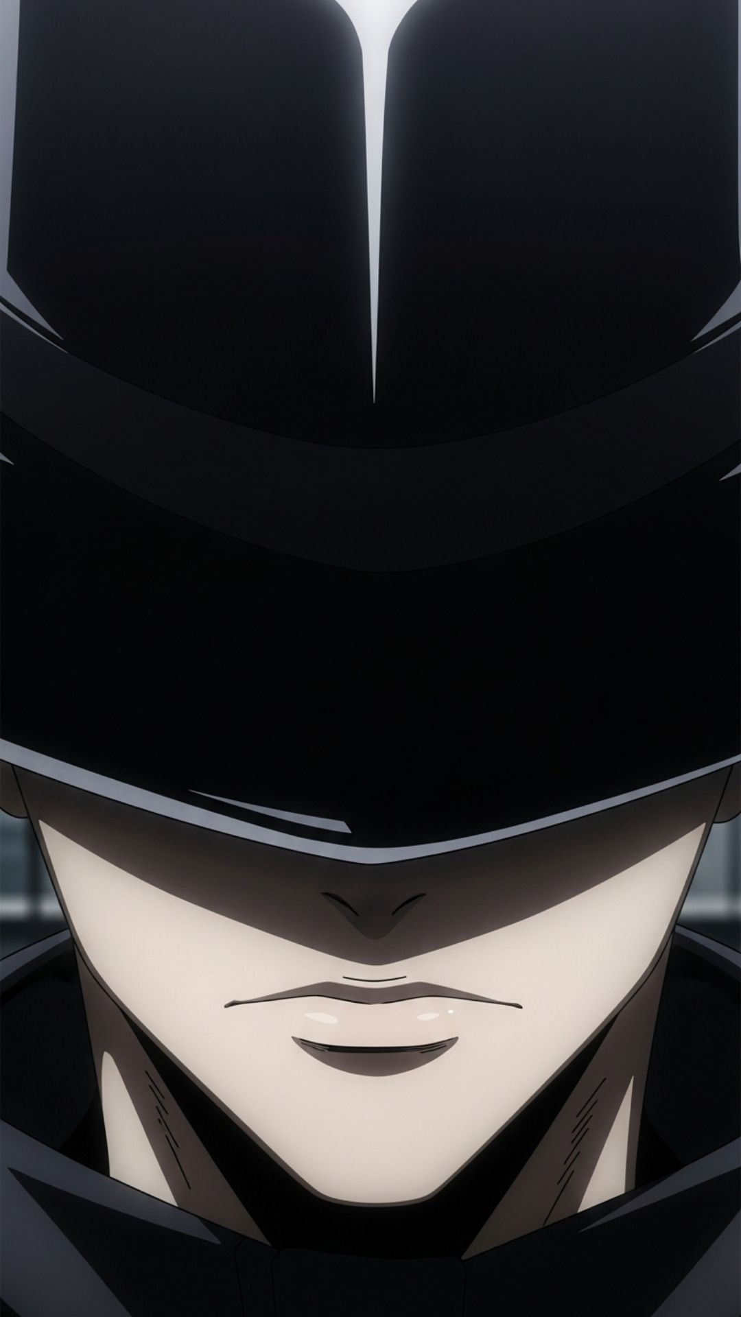 A mysterious anime DP with a character's face obscured by a hat's shadow.
