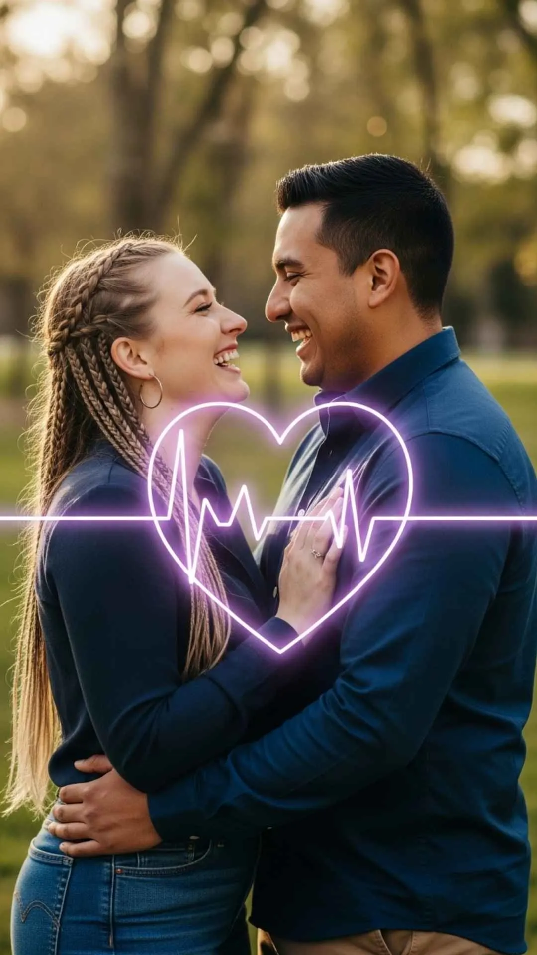 Digital heart overlay couple DP, artistic love profile picture, modern affection FB DP, tech aesthetic avatar.
