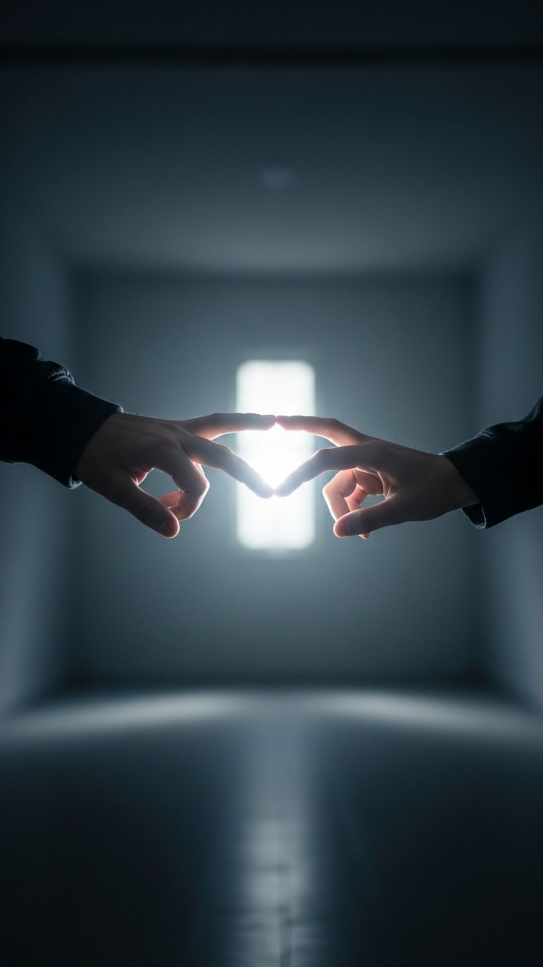 A close-up shot of a man and a woman's hands pulling away from each other, with a soft light highlighting the empty space between their fingertips, symbolizing a severed connection.