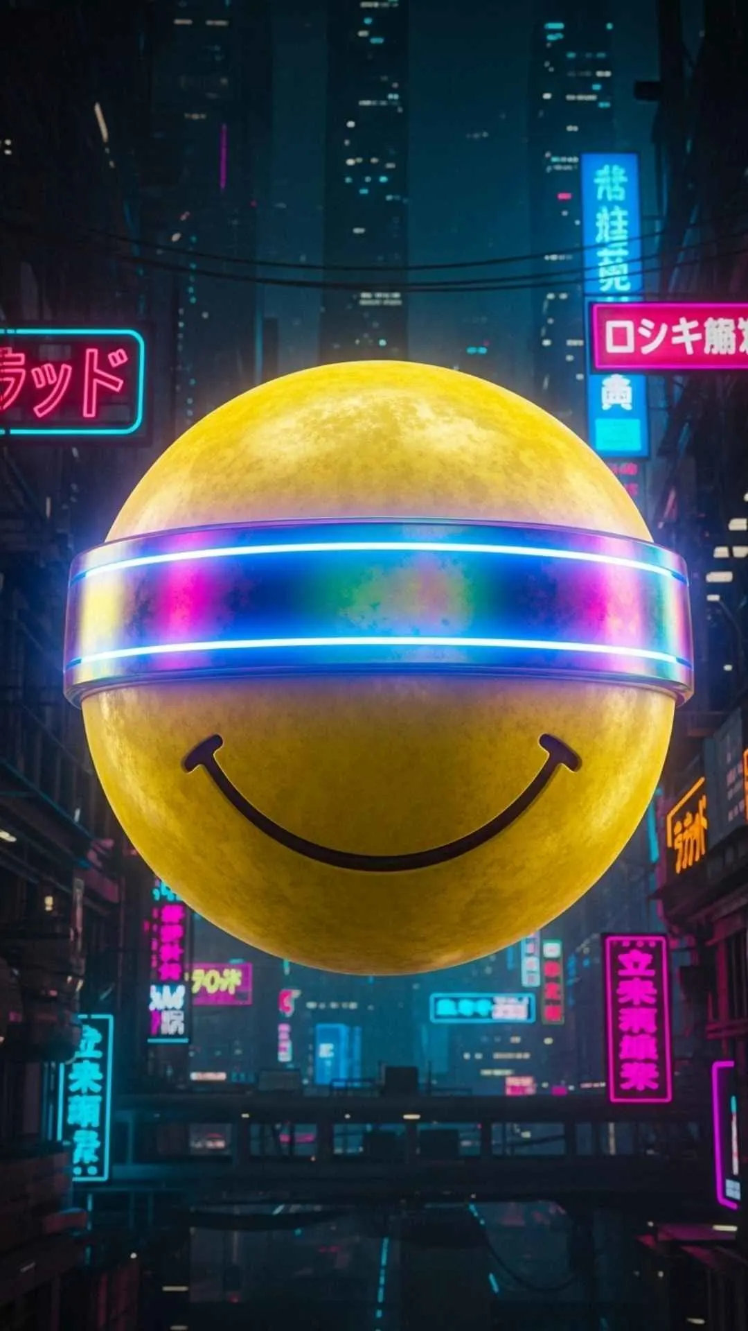 A futuristic cyberpunk attitude smiley image for DP, wearing a glowing visor. This free HD download is perfect for boys who want a tech-savvy, 'no-nonsense' profile picture for WhatsApp or Instagram, conveying a cutting-edge attitude.