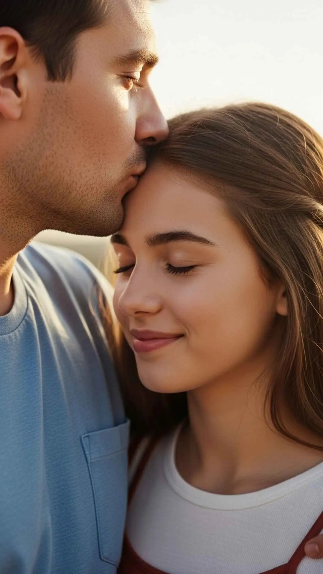 A profound brother sister love DP in 4K HD, capturing a tender, heart-touching moment of an older brother kissing his sister's forehead. This image is one of the most emotional and heartfelt pictures for a WhatsApp DP, symbolizing pure, protective sibling love and providing a valuable, unique image for 'heart touching brother and sister images free download.'