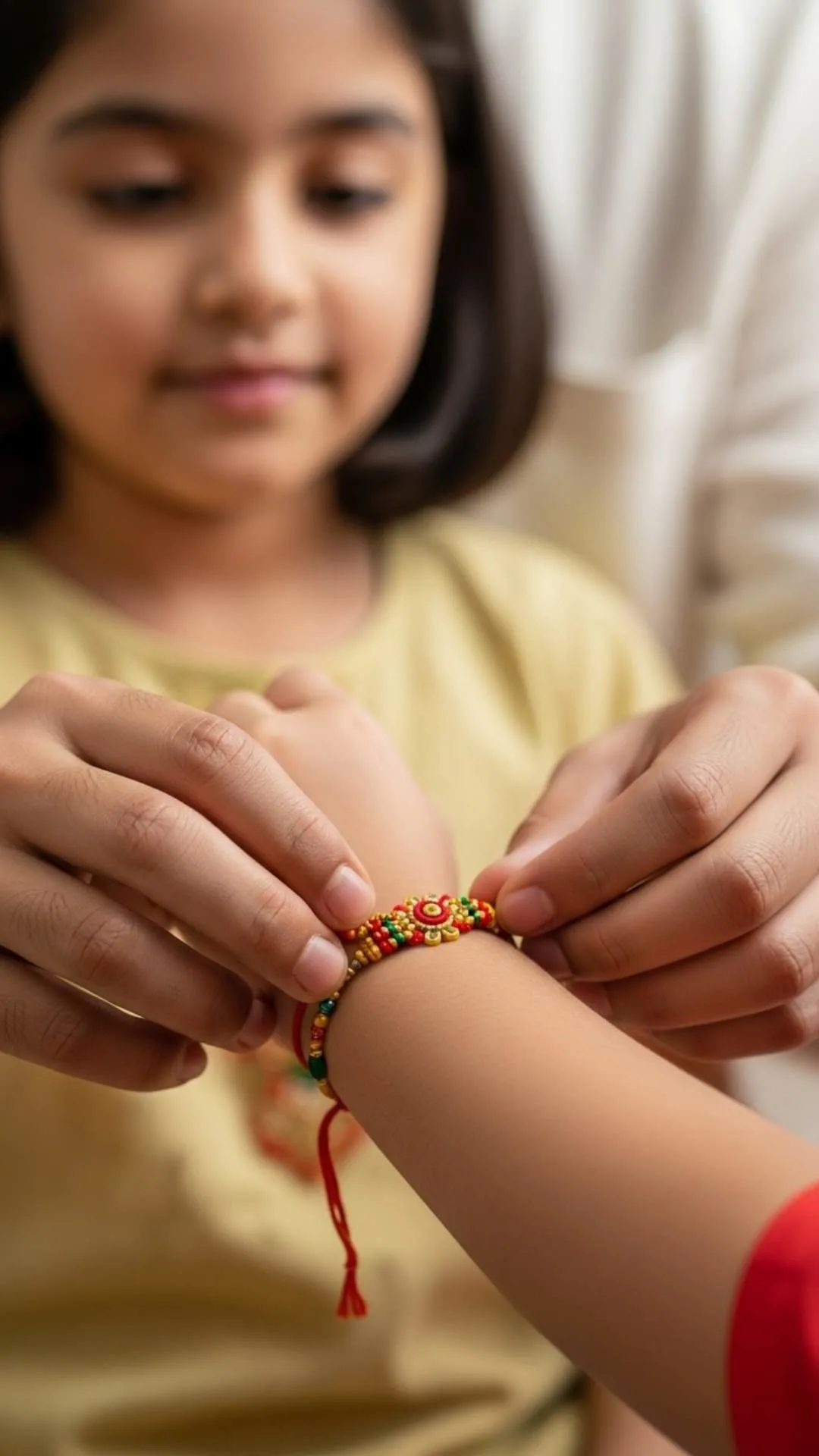 A high-resolution, emotional HD DP showing an older brother's protective love as he ties a 'rakhi' on his sister's wrist, capturing the essence of 'Raksha Bandhan.' This heart-touching 'bhai-behen' photo is a beautiful download for a WhatsApp profile picture that says 'I've always got your back,' perfectly matching search intent for 'protective brother DP for sister.'