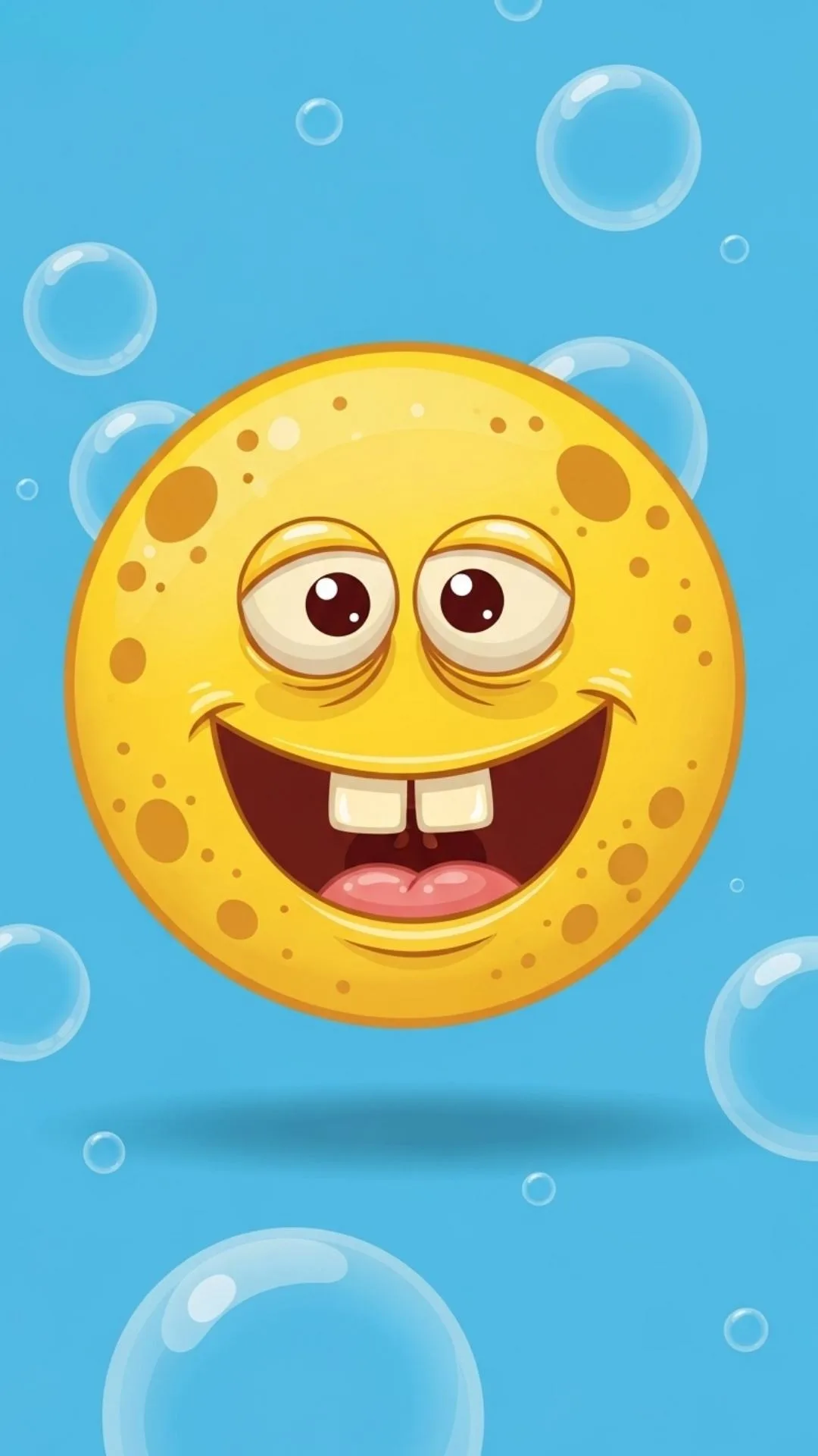 A free HD download of a funny cartoon smiley image for DP, inspired by the 'SpongeBob' character's wide, goofy grin. This humorous and familiar profile picture is perfect for a funny WhatsApp DP