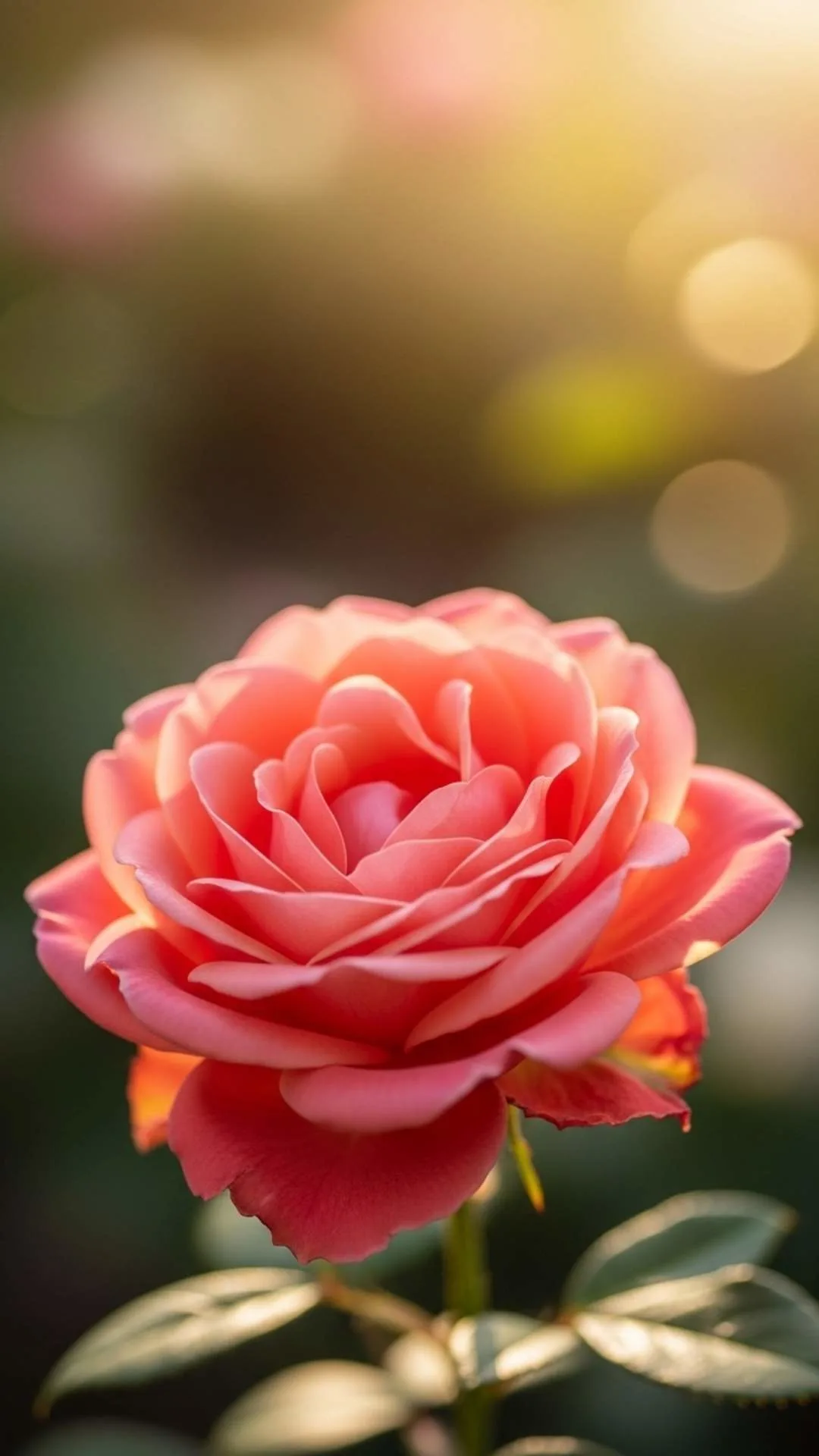 A beautiful 4K HD cheerful pink rose DP in full bloom, bathed in warm, joyful sunlight, symbolizing gratitude and grace. A lovely image for a WhatsApp profile