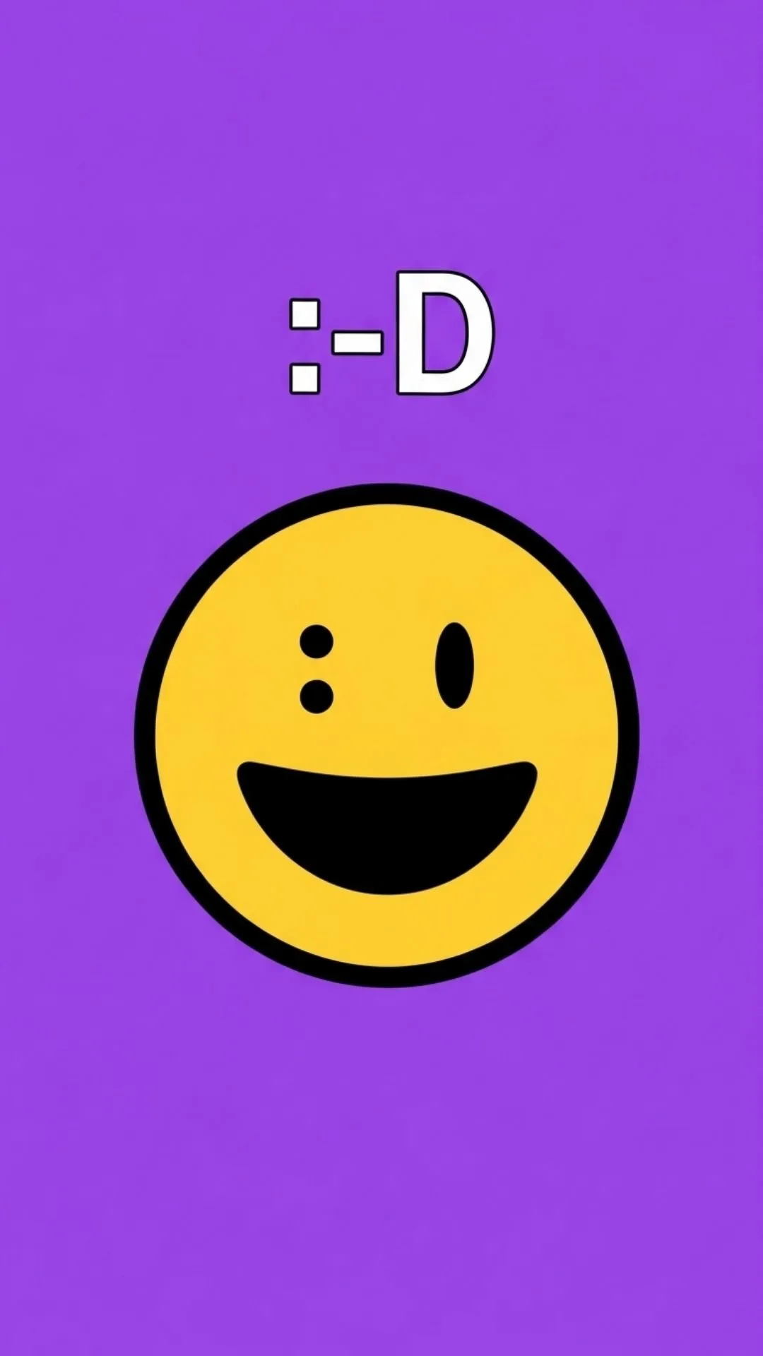 A classic 2D emoticon smiley image for DP with a wide ':-D' grin. This nostalgic, simple, and funny profile picture is a free download, ideal for users in India who love a simple, humorous WhatsApp DP