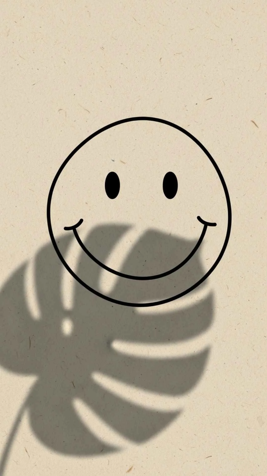 An aesthetic cute smiley DP featuring simple black line art on a beige background with a leaf shadow. This minimalist, trendy profile picture is a free download for a clean, likable, and stylish Instagram or WhatsApp DP.