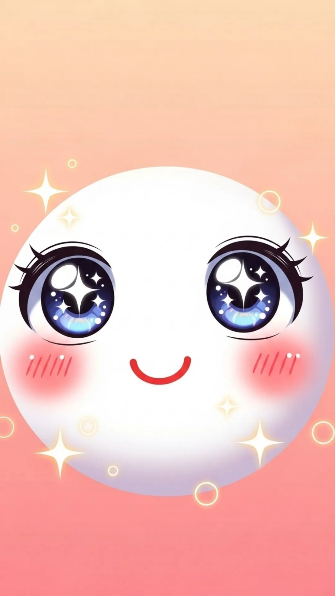 A kawaii-style cute smiley DP for girls, featuring sparkling eyes and pink blushing cheeks. This aesthetic 4K profile picture is designed to be sweet and likable, a popular download for an Instagram or WhatsApp DP in India.