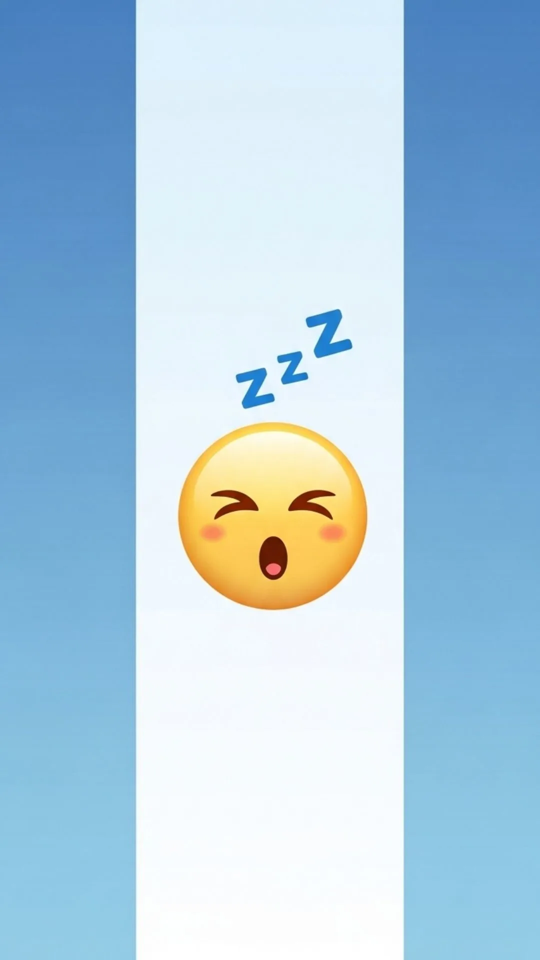 A free HD download of a cute sleepy smiley DP. This adorable, yawning emoji on a pastel blue background is perfect for a 'good night' WhatsApp status or a relaxed, likable profile picture for girls.