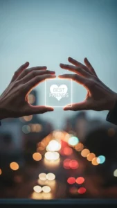 Two hands gently framing a digital screen with a 'Best Friends' icon, symbolizing deep dosti and modern friendship image DP connection, ideal for a heartfelt best friend DP.
