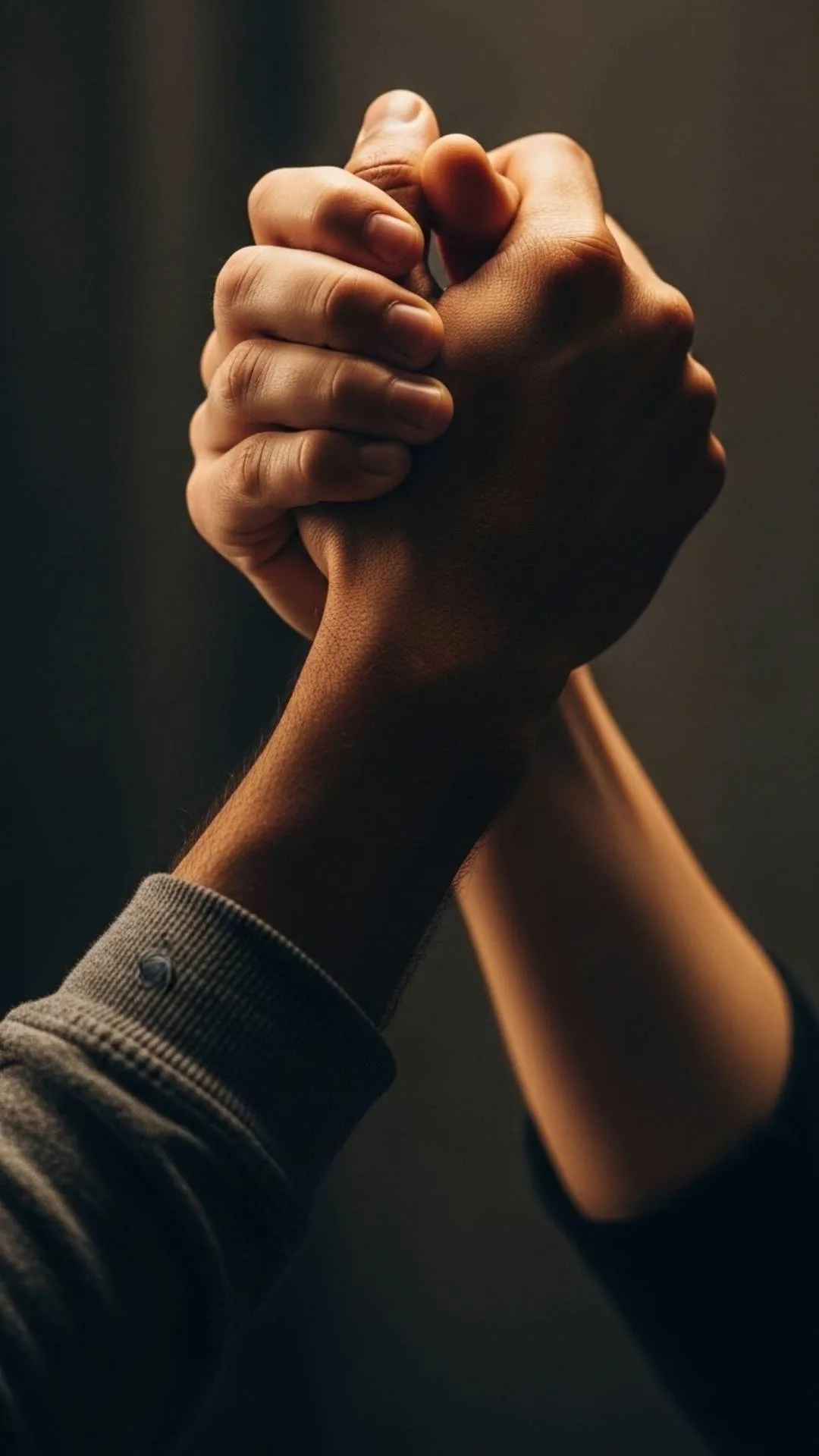 A powerful Dosti DP showing two hands in a strong forearm clasp, symbolizing the deep friendship, trust, and loyalty of a timeless bond, perfect for a meaningful friendship DP