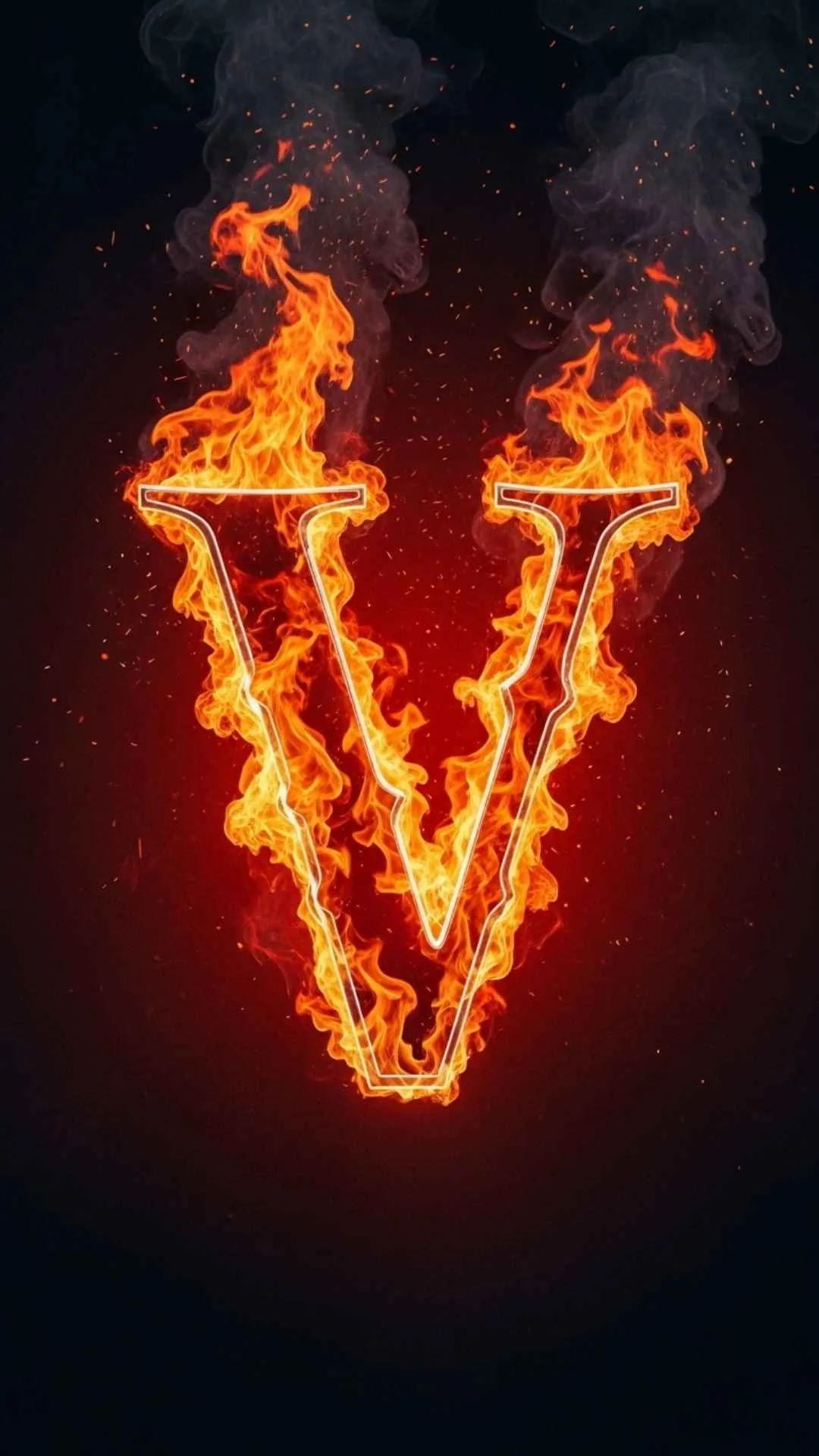 A fierce, fiery 'V' letter image for DP, showcasing an intense orange and red flame effect against a dark, dramatic background. This 'attitude V name DP' is perfect for boys and young men in India seeking a stylish, powerful profile picture for WhatsApp or Instagram, embodying passion and strength. Ideal for those searching for 'fire V letter images', 'stylish V dp for boys', or 'attitude V name wallpaper 4K'.