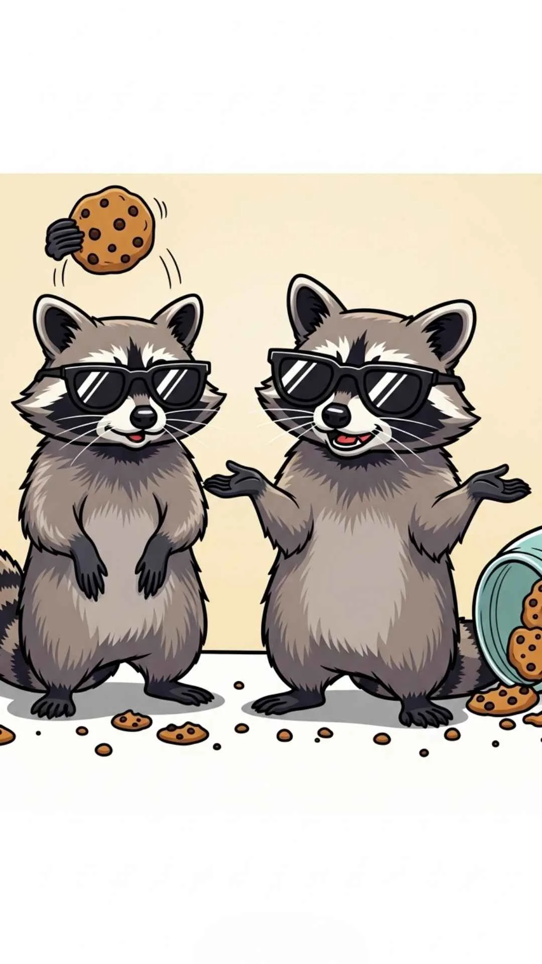 A hilarious friendship DP featuring a meme of two funny raccoons in sunglasses, the perfect funny WhatsApp DP for friends with a mischievous, fun-loving bond