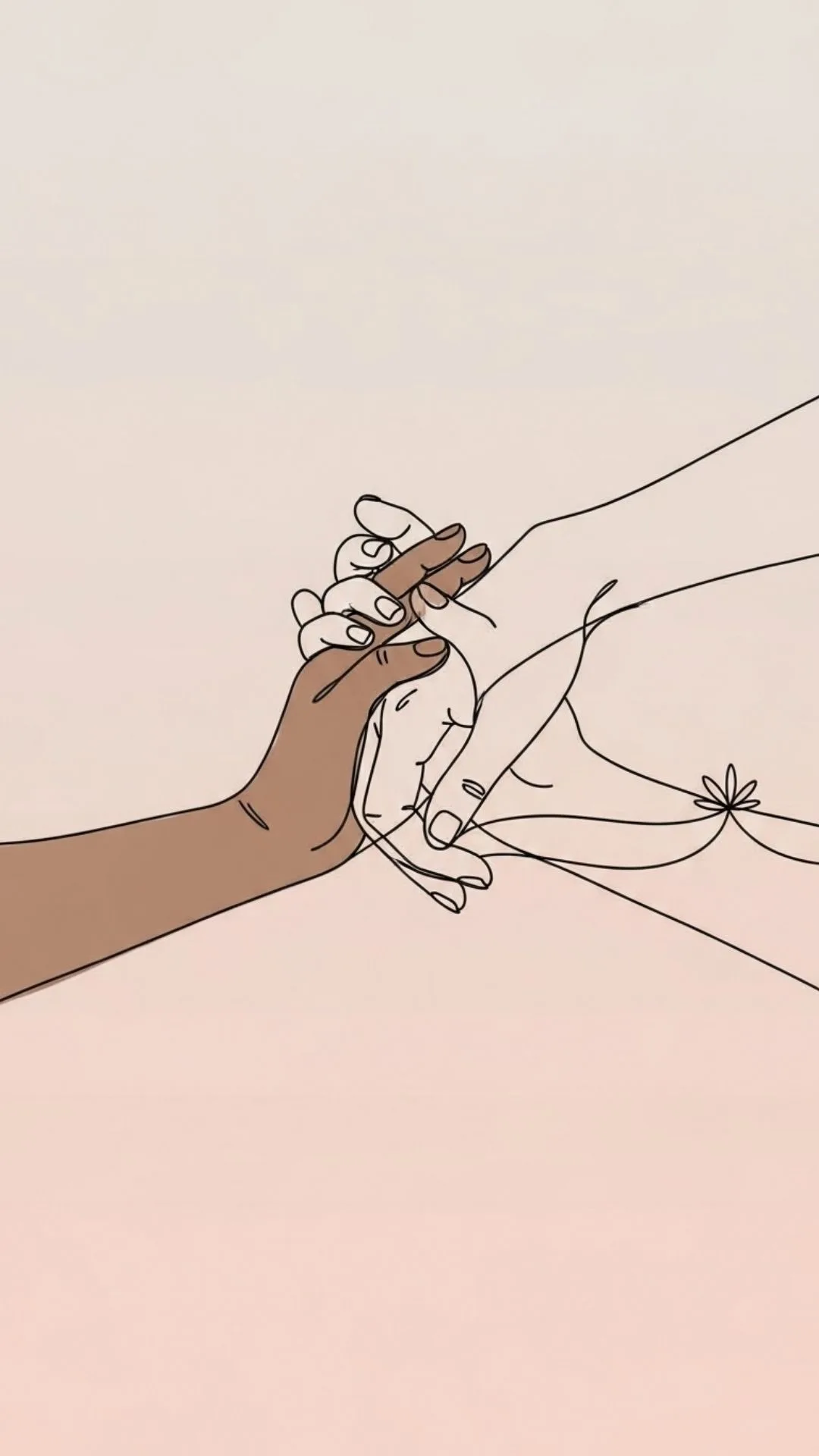 A stylized minimalist Friendship DP for girls with intertwined hands and a delicate flower, symbolizing iconic sisterhood and an aesthetic bestie bond.
