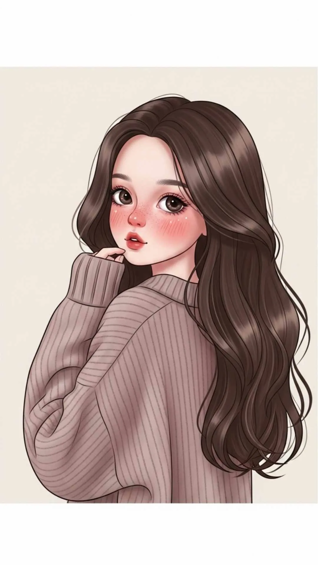 A beautiful 'girly art illustration' for a 'cute cartoon dp', as featured in the Majekfilms.com guide to 'Doll Images DP'. This 'animated doll dp for girls' has a soft, aesthetic feel, perfect for a WhatsApp or Instagram profile picture.