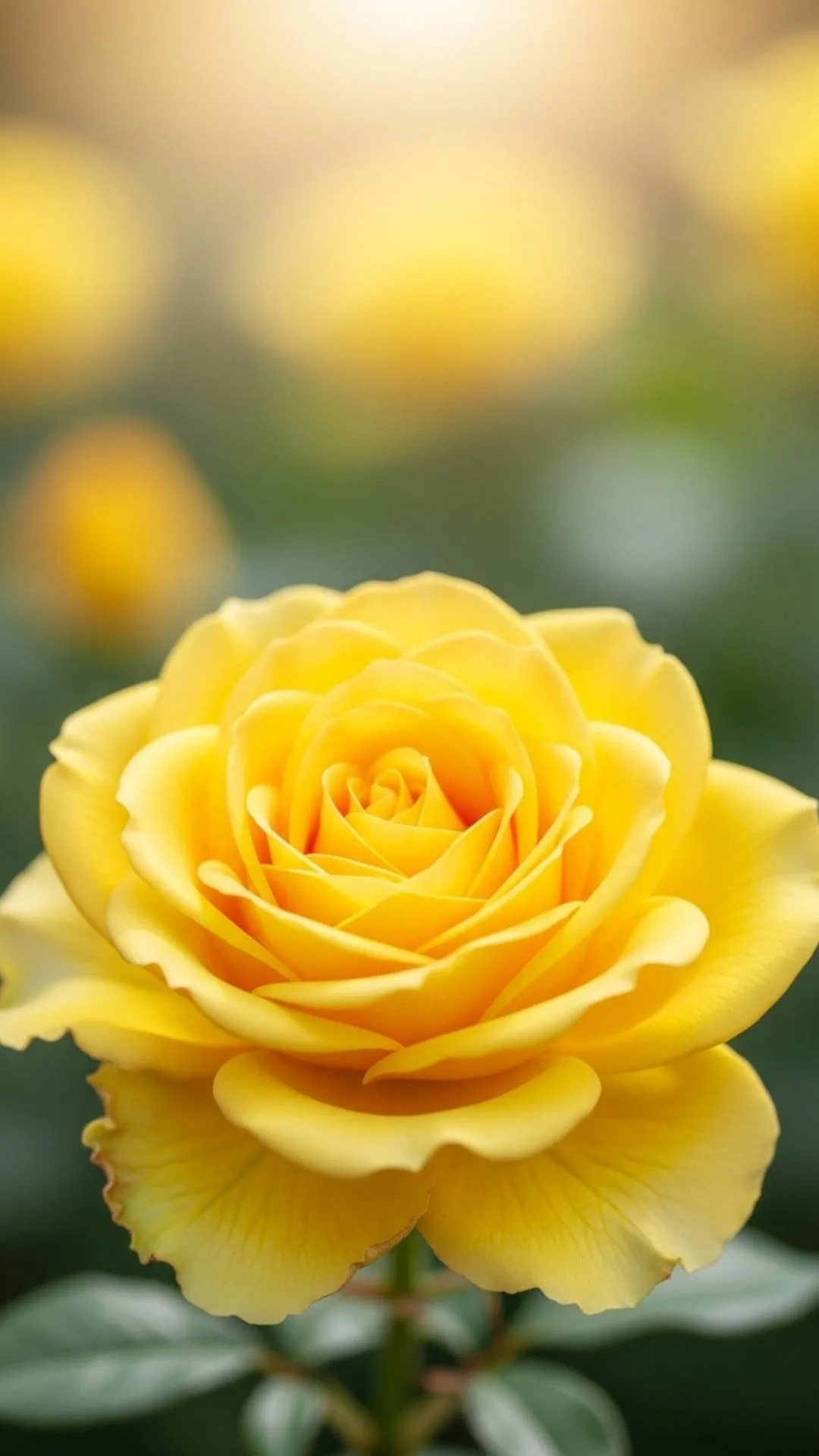 A cheerful 4K HD yellow rose DP, symbolizing friendship, joy, and warmth. A bright yellow rose image perfect for a friendly WhatsApp display picture.