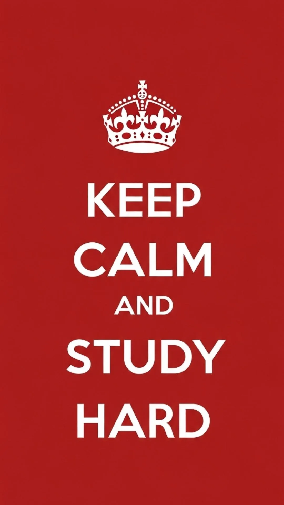 A 9:16 'Keep Calm and Study Hard' motivational DP for WhatsApp. This classic red and white poster design is a popular exam DP for Indian students to show they are in 'study mode' and need to focus. Download this free HD motivational profile picture on Majekfilms.com.