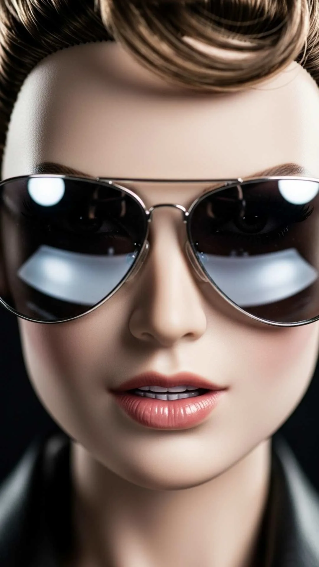 A 4K HD 'killer attitude doll dp' from Majekfilms.com's 2025 collection, showing a close-up of a doll's face with a 'sharp glance' and sunglasses. This 'stylish doll dp' is perfect for a girl's WhatsApp profile to 'make a statement', as featured in the 'Attitude DP Images' guide.