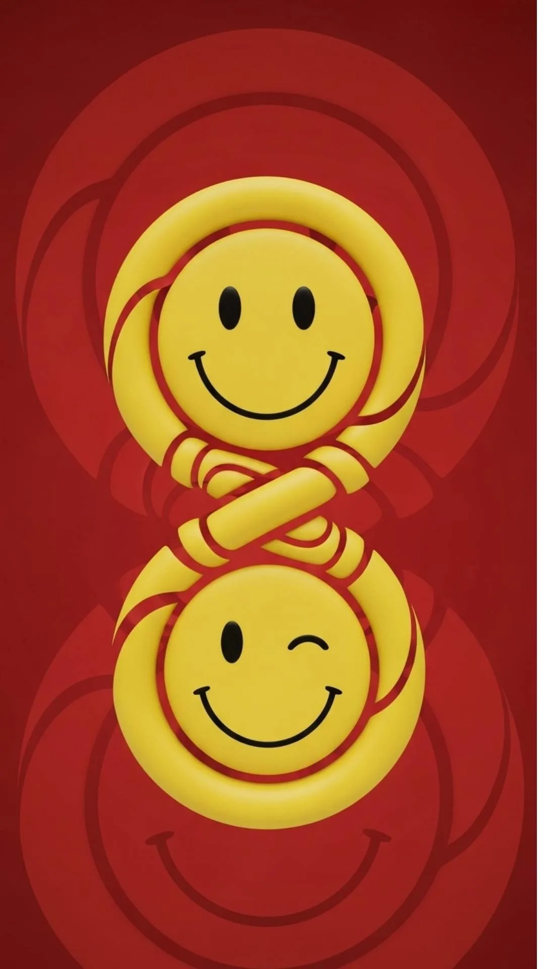 A symbolic love smiley image for DP, showing two smileys linked in an unbreakable chain. This free HD graphic represents 'forever together' and eternal love, suitable for a romantic couple DP or status.