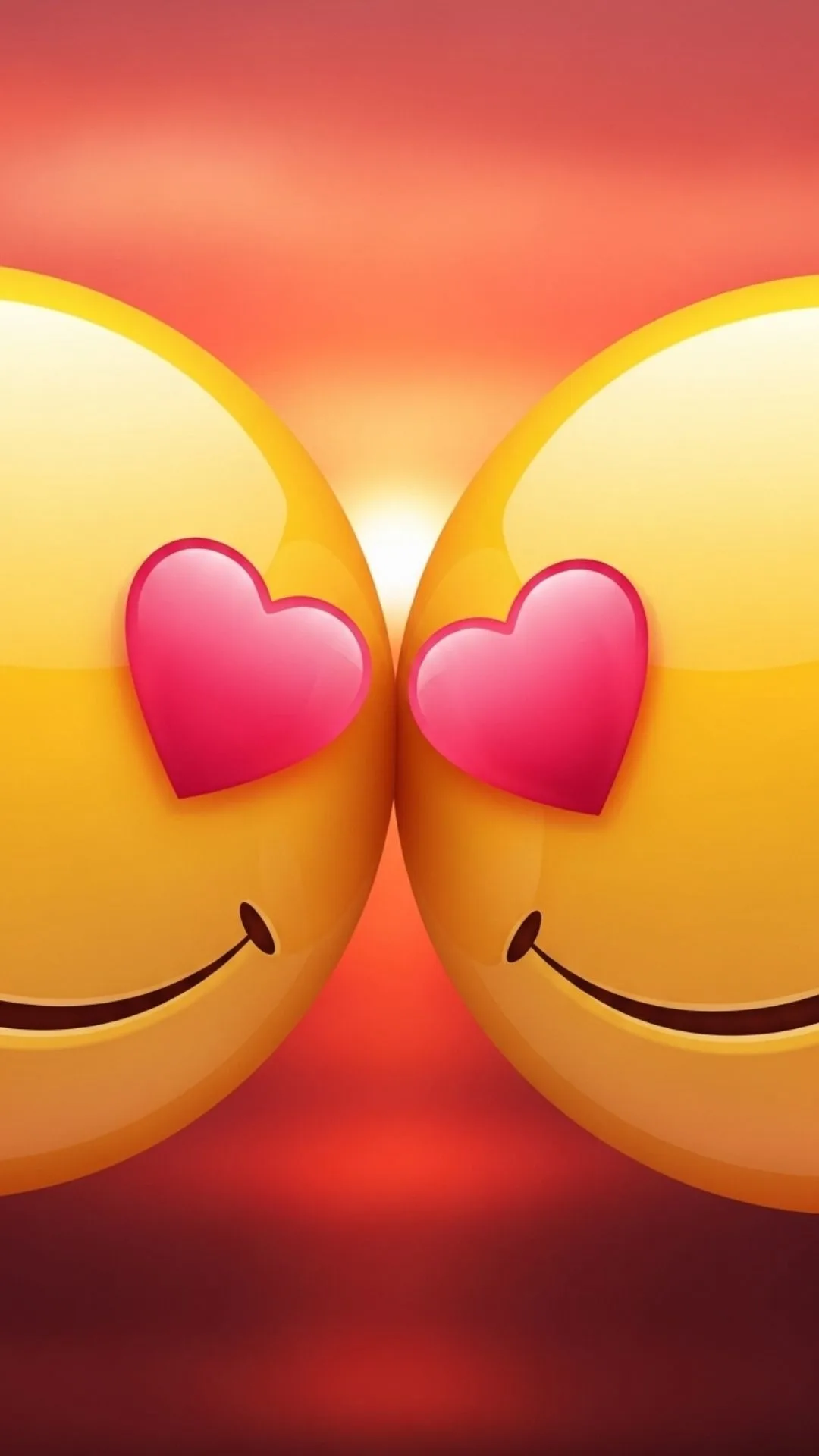 A romantic love smiley image for DP, showing two cute smileys with heart eyes leaning in. This free HD download is perfect as a couple DP for WhatsApp or Instagram, symbolizing deep affection and connection.