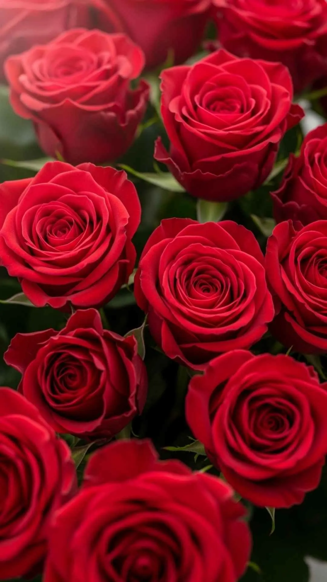 A magnificent 4K HD red rose bouquet DP, showcasing lush red roses in a romantic cluster, symbolizing abundant love and deep affection. Perfect romantic rose image for profile picture.