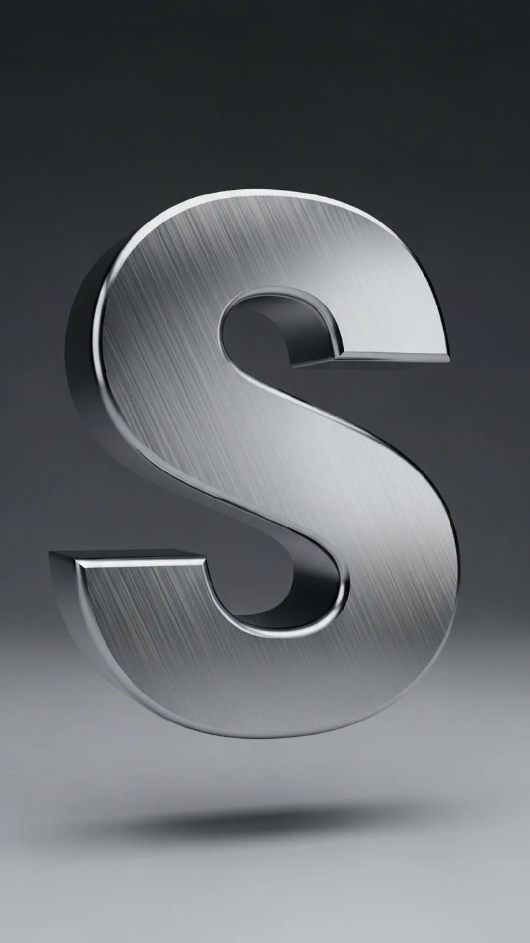 A stylish 3D S letter DP for boys, featuring a modern 'S' with a cool, brushed metallic chrome finish and sharp edges. This S name DP with attitude signifies a sharp personality, perfect as a unique, high-resolution HD 4K WhatsApp profile picture. Free download from Majekfilms.com