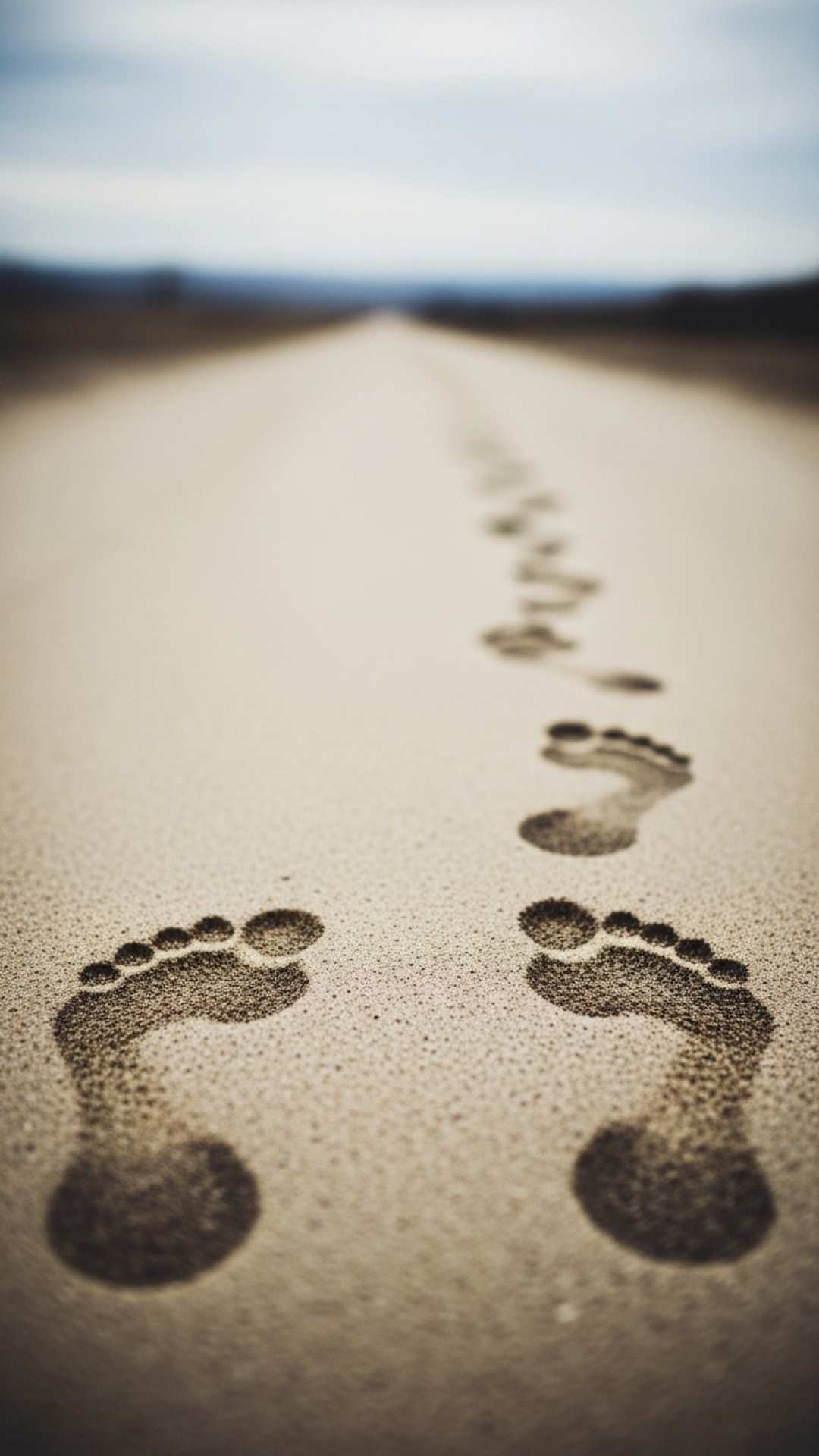 A sad Friendship DP showing fading footprints on a path, symbolizing the loss of a friendship and the pain of growing apart.