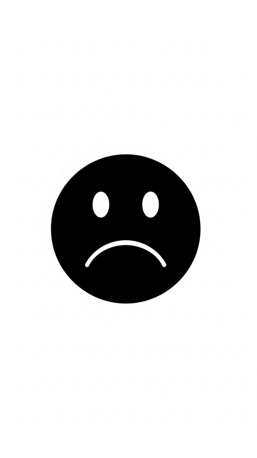 A powerful black sad smiley image for DP, in high-contrast monochrome. This simple sad emoji is a popular free HD download for a WhatsApp DP, used to express a cold, lonely, or unhappy mood without words.