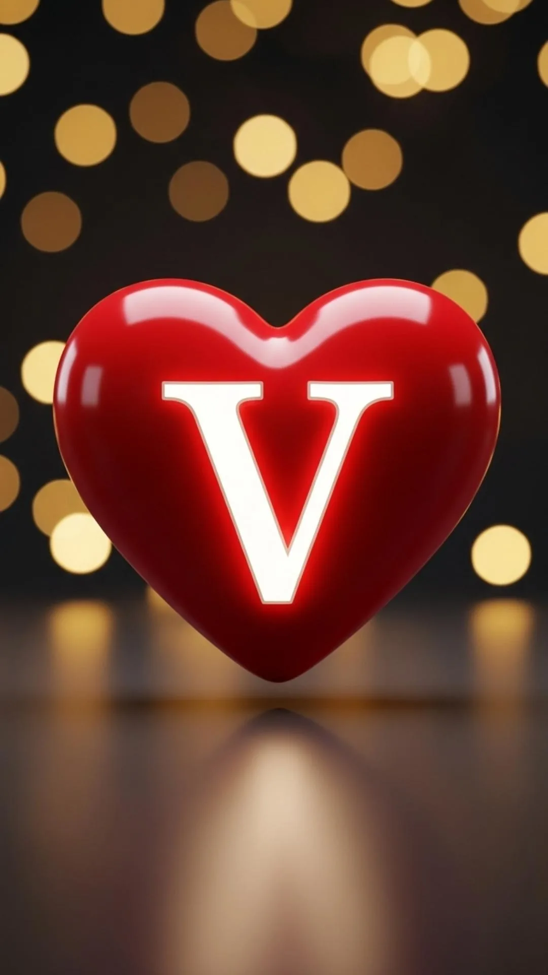 "A classic 4K 'V letter in heart' DP, showing a stylish white 'V' inside a glowing red heart against a romantic bokeh background. This 'V name dp love' is perfect for users in India to express love on WhatsApp. Keywords: V letter images for dp love, romantic V name dp, V alphabet love, V heart wallpaper 4K, cute V dp