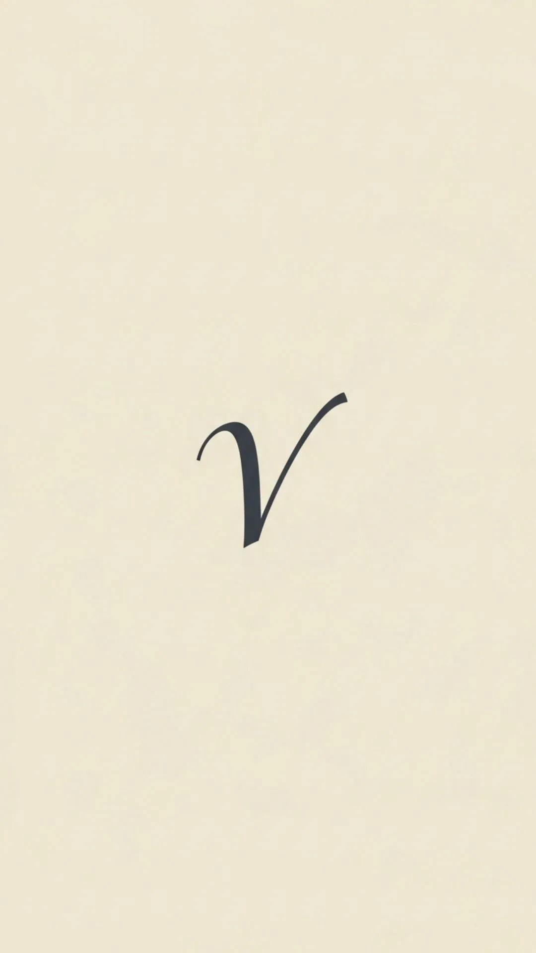 A 4K 'aesthetic minimalist V letter dp' featuring a simple, slender calligraphy 'V' on a clean pastel beige background, embodying 'less is more'. This 'stylish V name dp' is perfect for a modern, aesthetic Instagram profile in India. Keywords: aesthetic V dp, minimalist V letter wallpaper, V name dp stylish, V letter calligraphy, V dp for girls