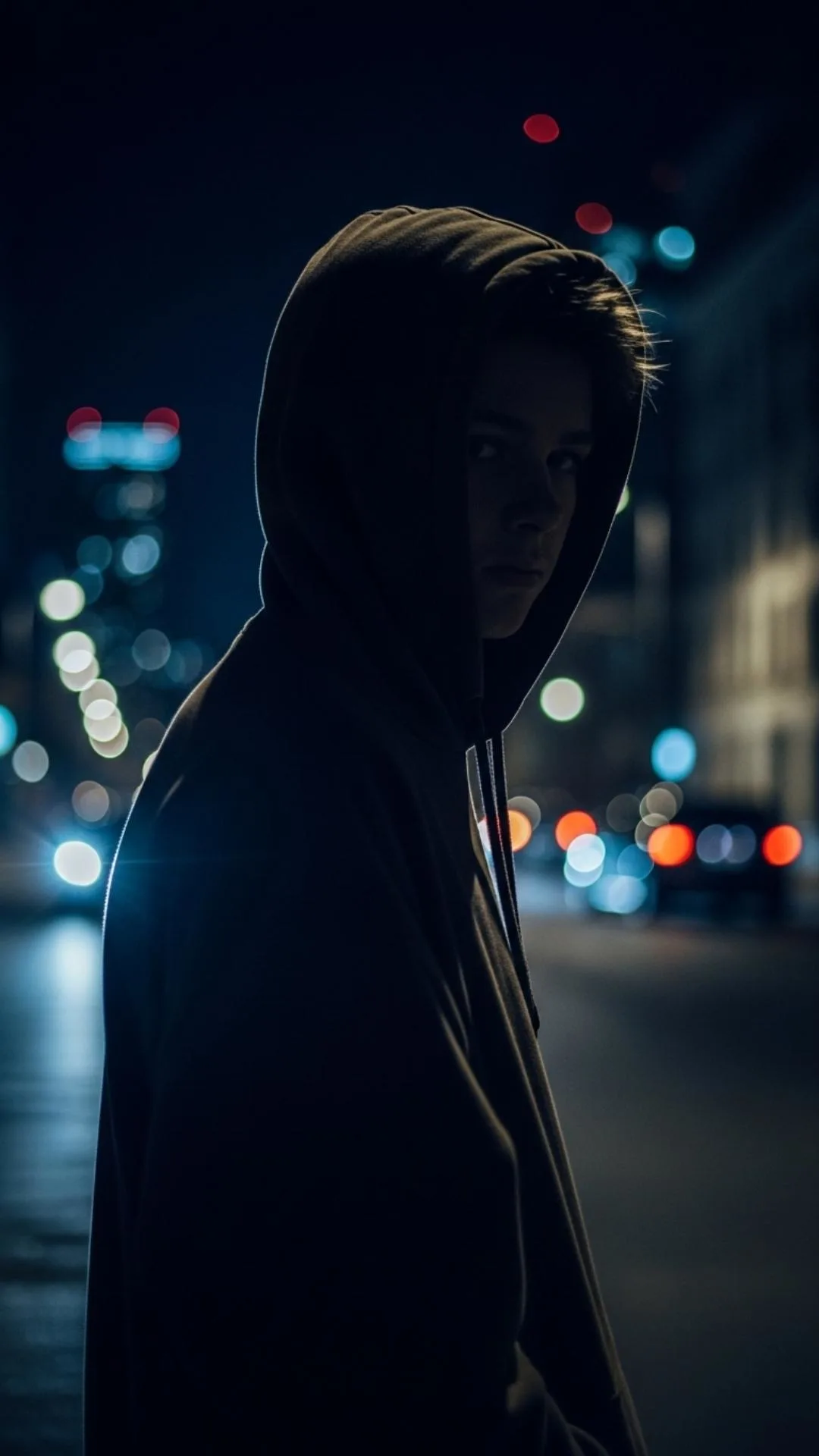 A cool 4K "Attitude DP for boys" featuring a mysterious silhouette of a boy in a hoodie with a hidden face. This "No DP Image" is perfect for a stylish and confident WhatsApp profile picture.