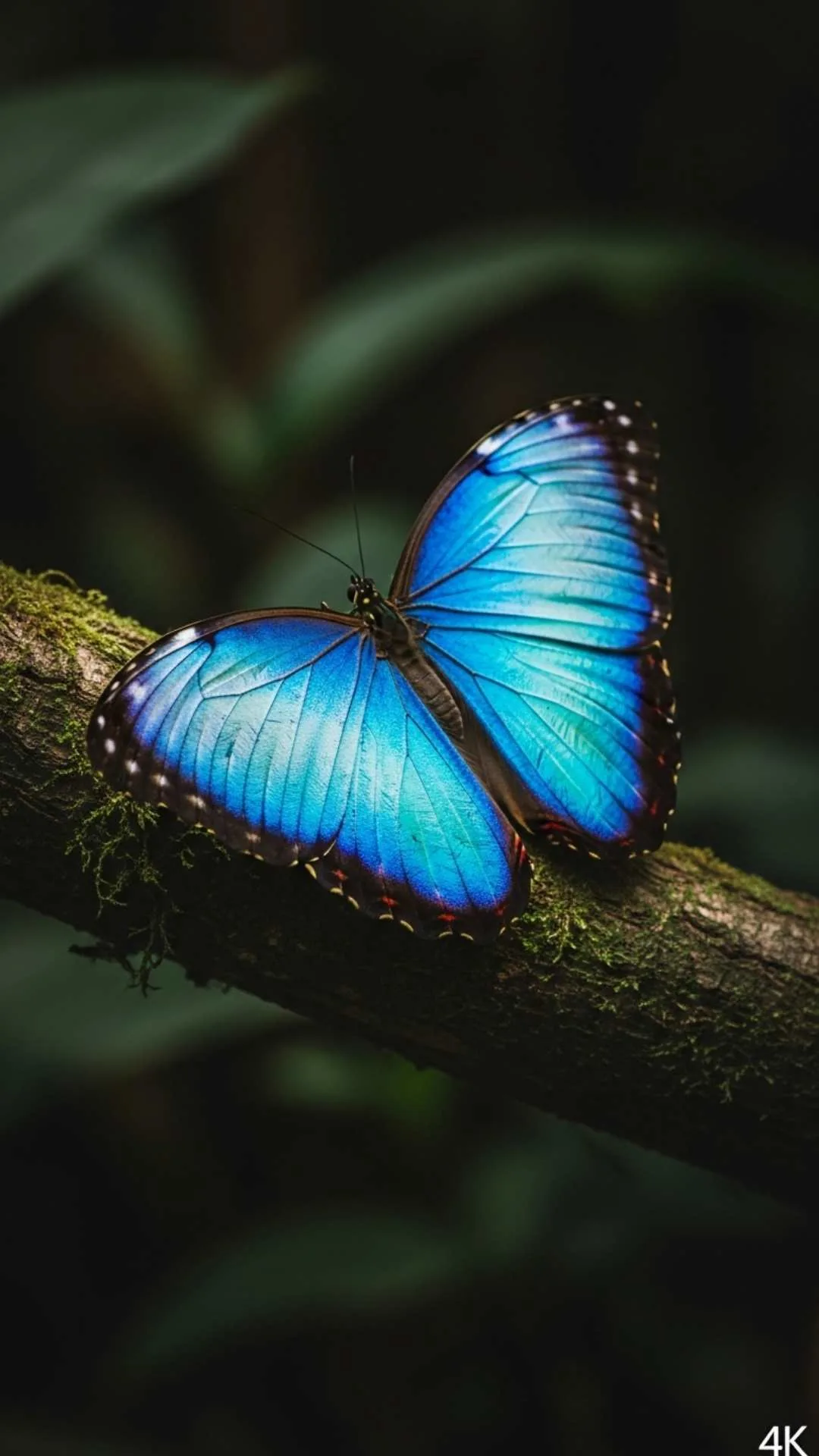 A brilliant Blue Morpho butterfly DP in 4K, showing its stunning, photorealistic iridescent blue wings. This beautiful butterfly image is a free HD download, perfect for a unique, high-resolution WhatsApp DP. From Majekfilms.com