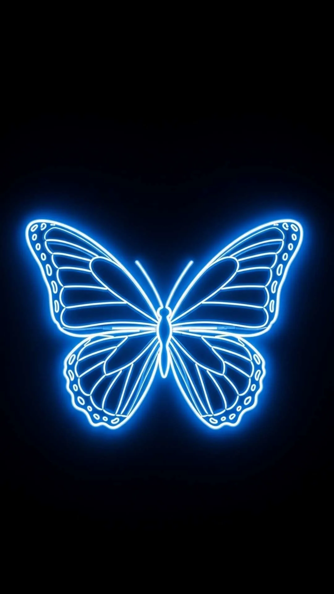 A cool blue neon butterfly DP for boys, showing a glowing butterfly on a black background. This 4K photo, free for HD download, is perfect for a WhatsApp or Instagram profile picture with attitude. From Majekfilms.com's unique collection.
