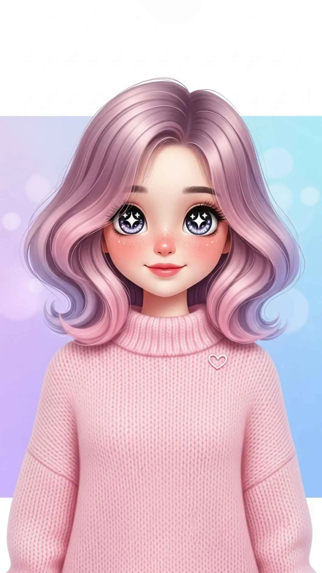 A high-quality example of a 'cute Korean cartoon girl dp' in a 'soft girl aesthetic,' one of the most popular 'cartoon images for DP' trends for girls. This pastel-colored, sweet-expression avatar answers the search intent for 'cute aesthetic pfp' for WhatsApp or Instagram, providing a clear visual entity for users.