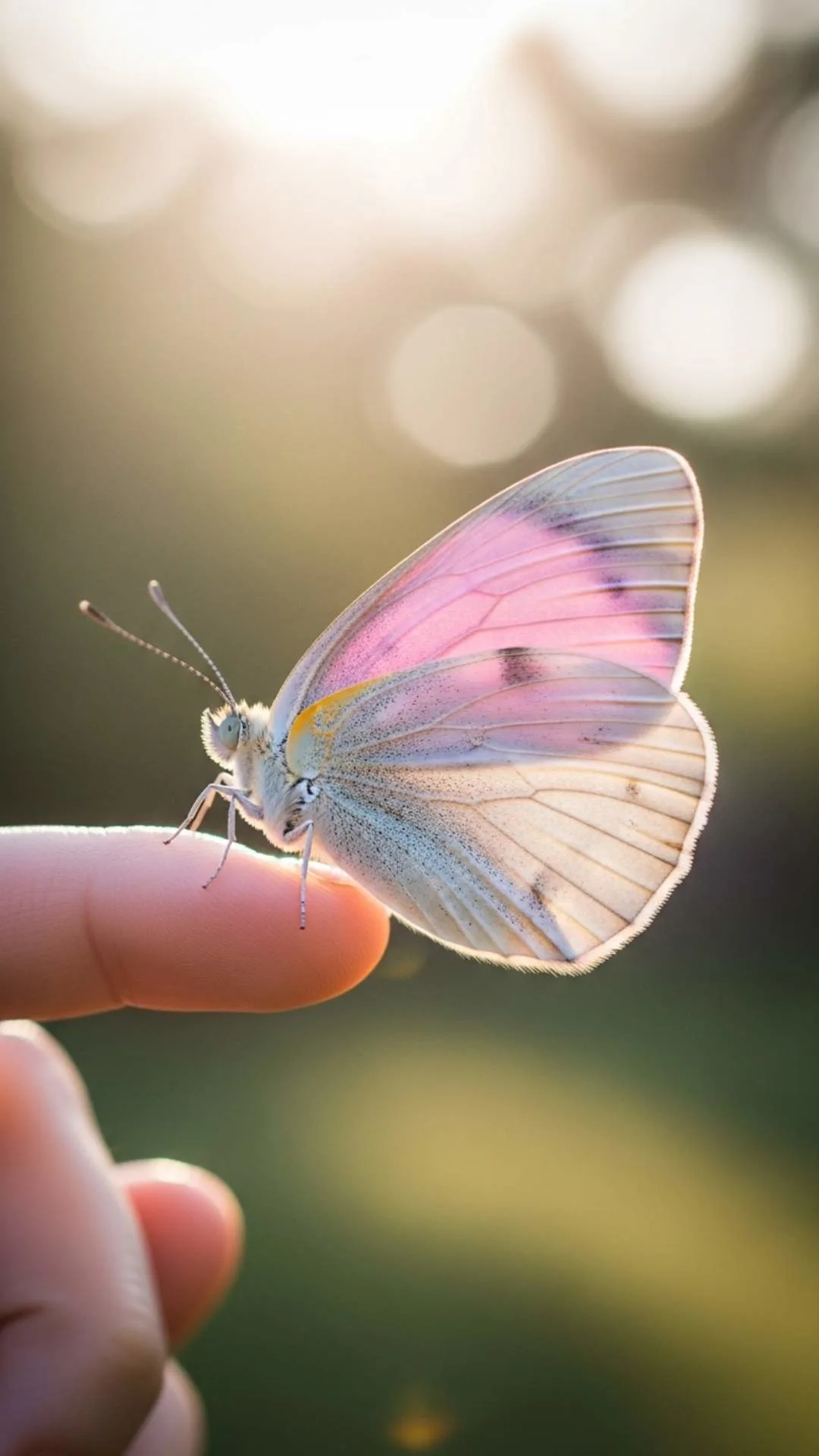 A cute butterfly DP for girls, featuring a soft pink butterfly on a finger. This lovely HD picture symbolizes new beginnings and gentleness, ideal for a sweet WhatsApp or Instagram profile. Find more cute DPs in our collection.
