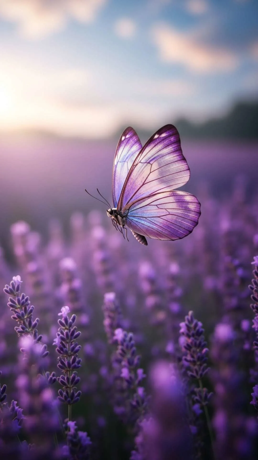 A graceful, gentle purple butterfly DP for a girl's WhatsApp or Instagram profile. This aesthetic 4K photo symbolizes a positive personality. Free HD download for a beautiful, soft, and unique profile picture.