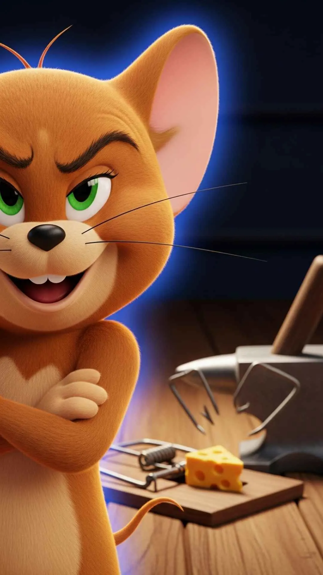 Jerry's smug grin DP, celebrating a successful prank on Tom. This funny and cool 'attitude' PFP for WhatsApp or Instagram is a top HD download for Indian users who identify with Jerry's sharp wit and victorious moments