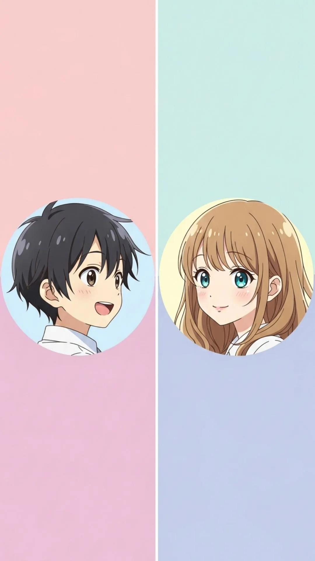 A "matching couple dp anime" image, a popular 2025 trend for "cartoon images for DP," designed to be split in two. This visual asset directly answers the user search for 'matching pfp' for couples, where each person uses one half to create a joined image in their chat list, symbolizing their connection.