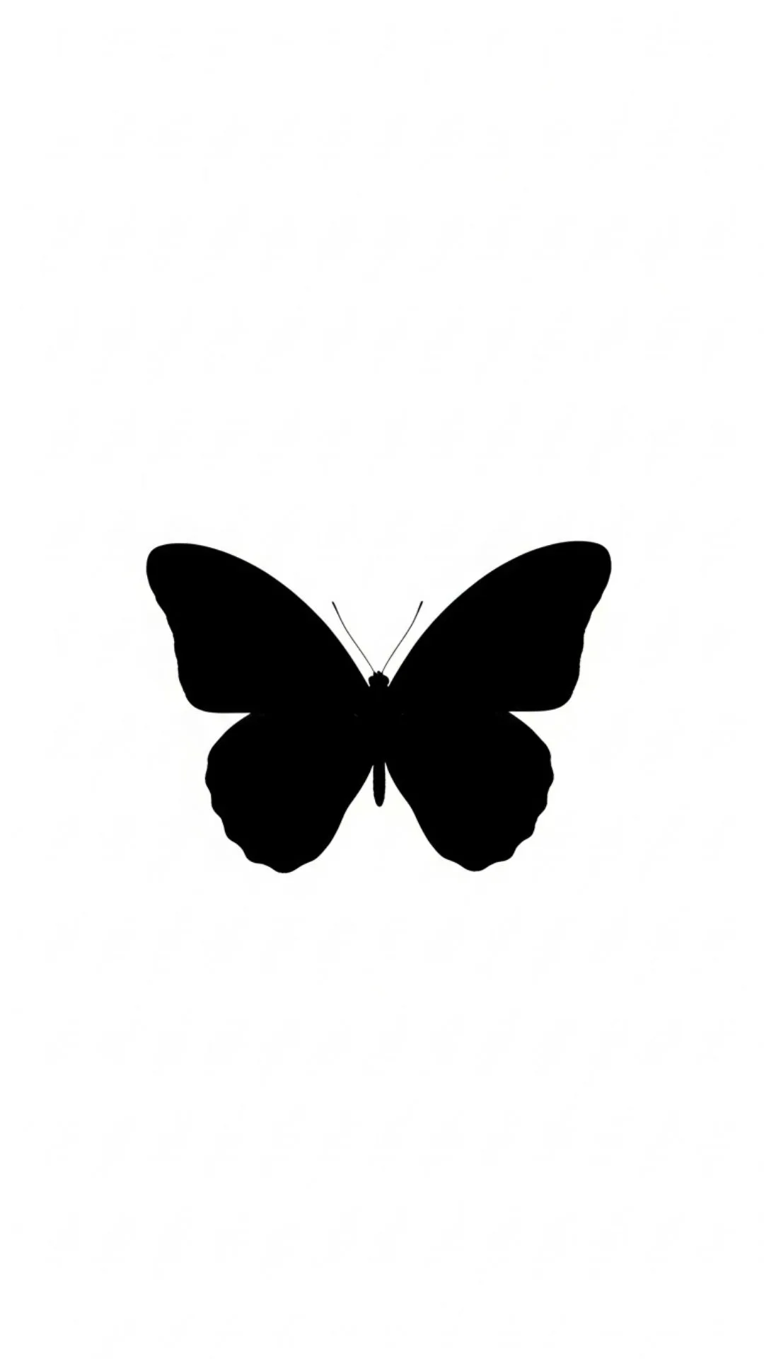 A minimalist black butterfly DP, featuring a bold silhouette on a white background. This high-contrast, sophisticated 4K image is a free HD download, perfect for a clean, elegant WhatsApp profile picture. From Majekfilms.com.
